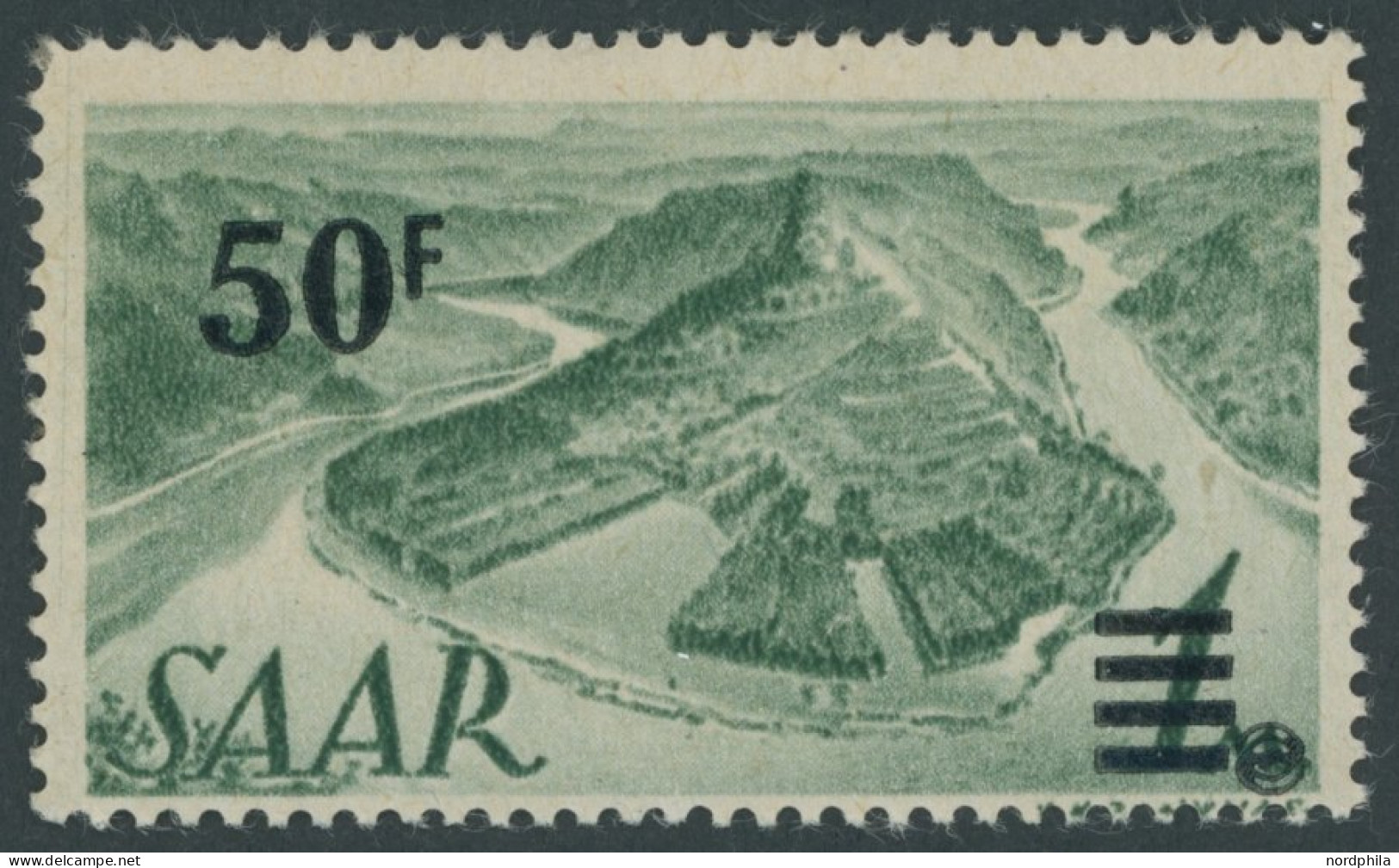 SAARLAND 238I , 1947, 50 Fr. Auf 1 M. Urdruck, Falzrest, Pracht, Gepr. Arge Saar, Mi. 70.- - Sonstige & Ohne Zuordnung