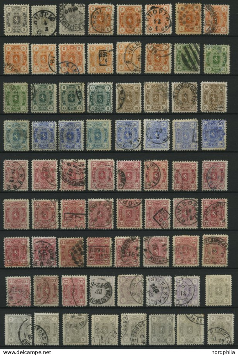 SAMMLUNGEN 12-19 O, 1875/82, Interessante, Fast Nur Gestempelte Partie Von 136 Werten Der Wappen - Ausgabe In Nuancen, D - Used Stamps