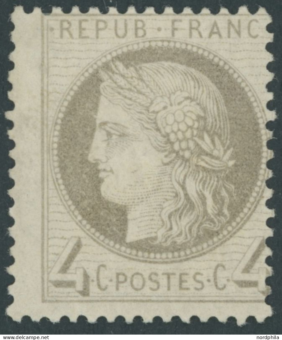 FRANKREICH 47 , 1872, 4 C. Grau, Falzreste, Dezentriert, Pracht, Mi. 360.- - Sonstige & Ohne Zuordnung