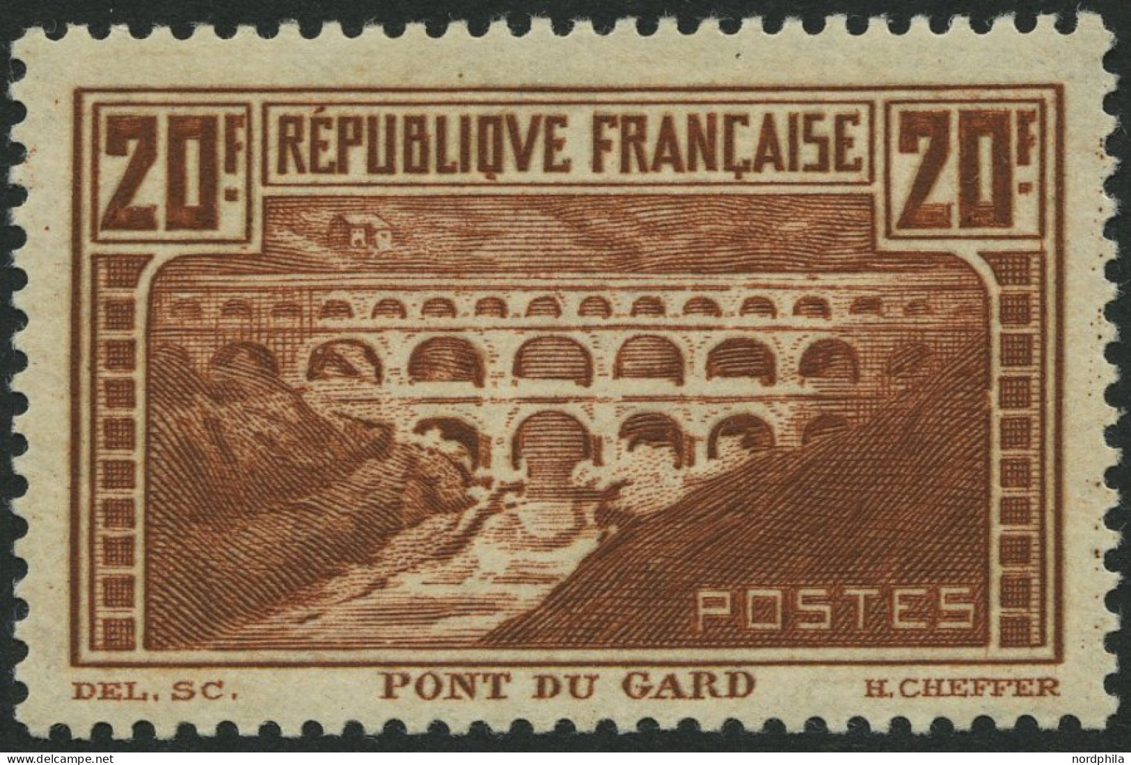 FRANKREICH 242C , 1931, 20 Fr. Brücke über Den Gard, Gezähnt K 13, Type IIB, Pracht, Mi. 500.- - Sonstige & Ohne Zuordnung