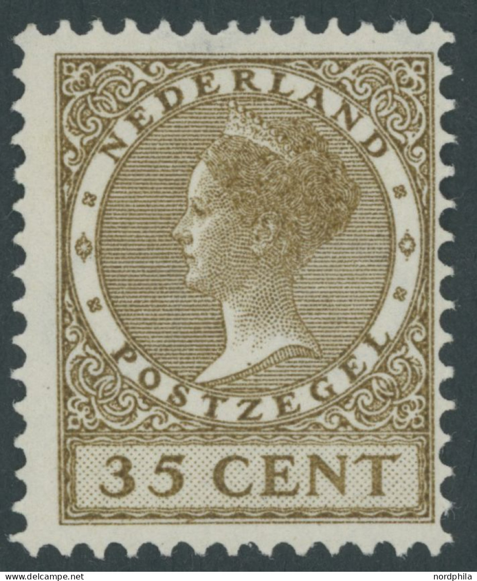 NIEDERLANDE 189A , 1926, 35 C. Braunoliv, Wz. 2, Falzrest, Pracht - Other & Unclassified