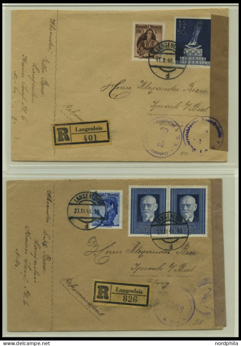 SAMMLUNGEN 1945-52, Sammlung von 19 verschiedenen Belegen mit Zensurstempeln, meist Einschreibbriefe, meist Pracht, besi