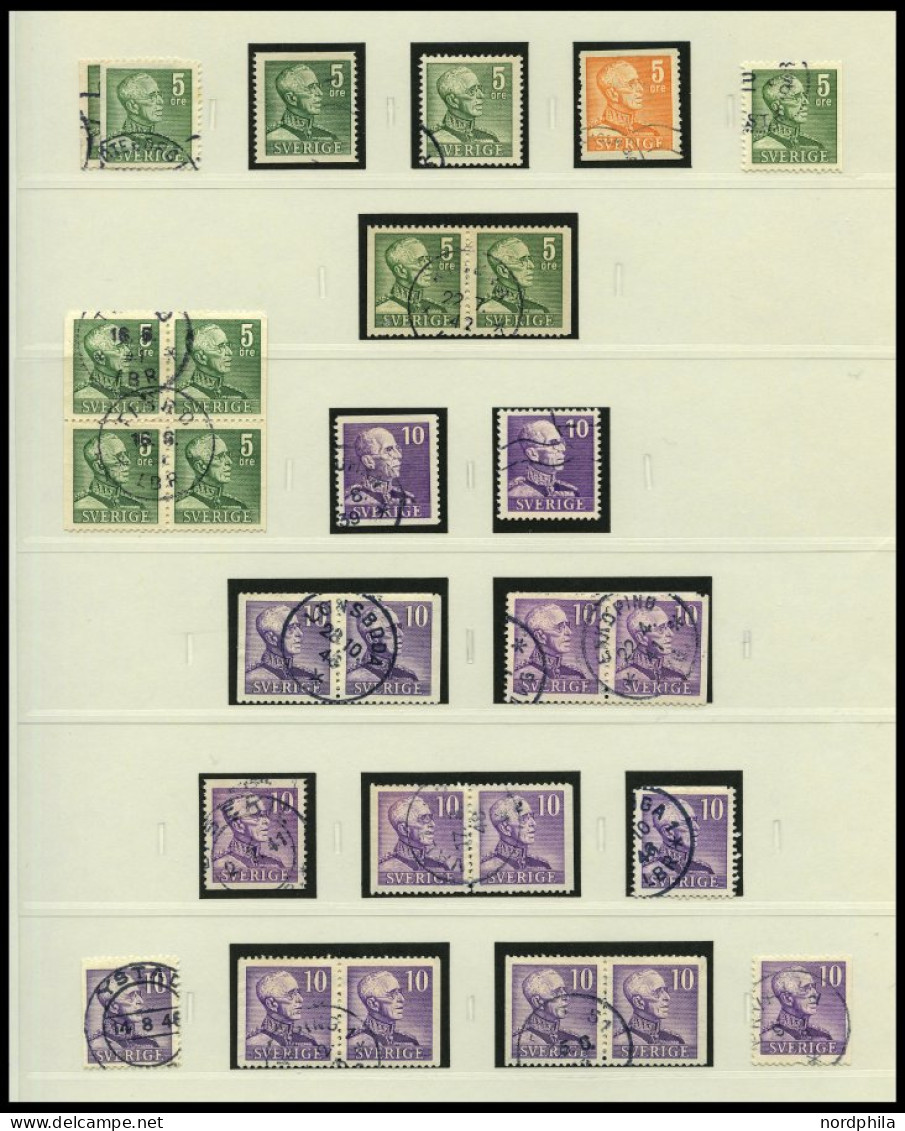 SAMMLUNGEN, LOTS o, reichhaltige gestempelte Sammlung Schweden von 1855-1972 in 2 SAFE-dual Alben, dabei Mi.Nr. 2, 6, 13