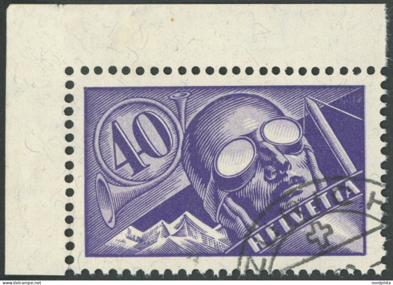 SCHWEIZ BUNDESPOST 182 O, 1923, 40 C. Flugpost, Praht, Mi. 65.- - Autres & Non Classés