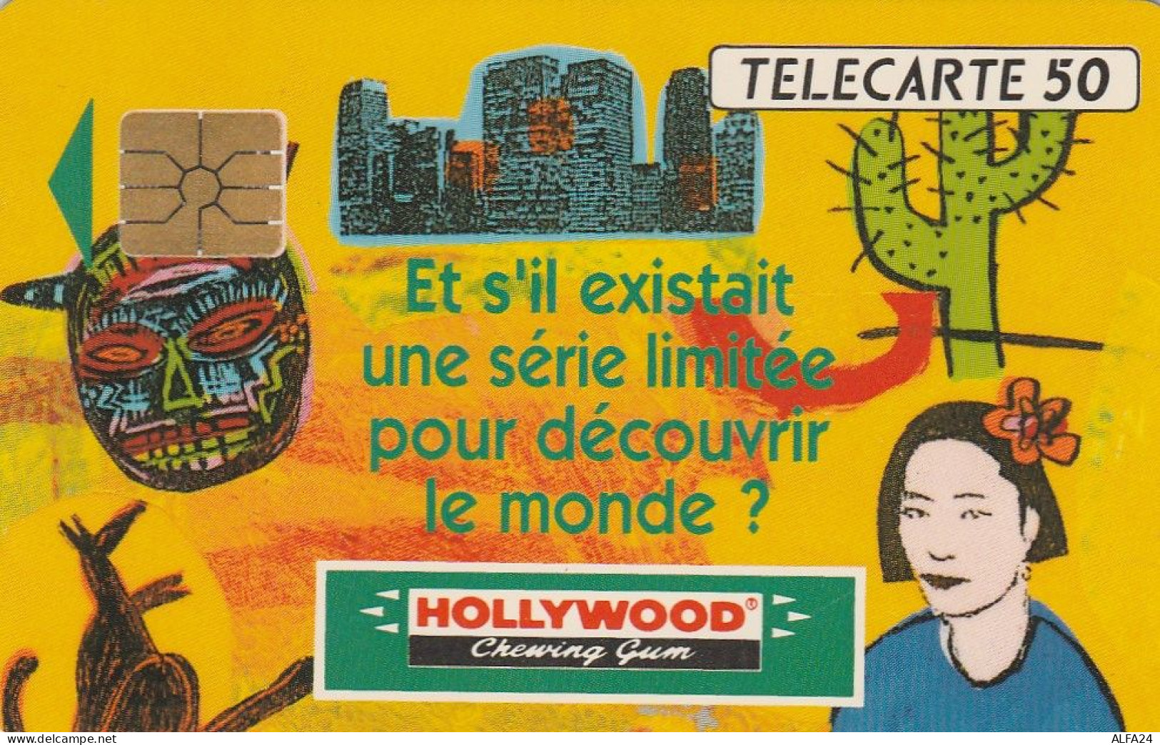 TELECARTE F226 HOLLYWOOD CEWING GUM - 1992