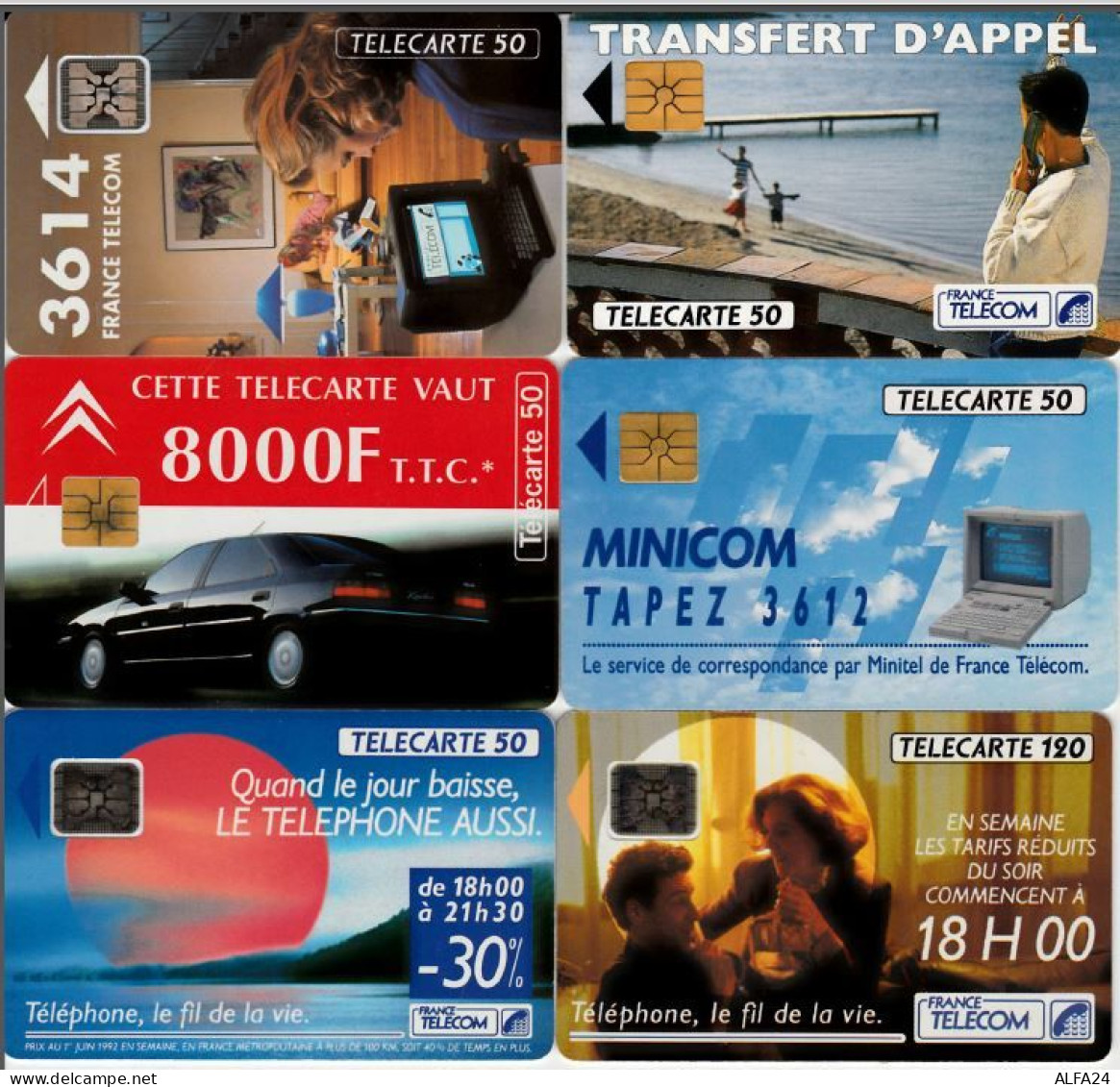 LOTTO 6 TELECARTE FRANCESI ANNO 1992 (92 11 - 1992