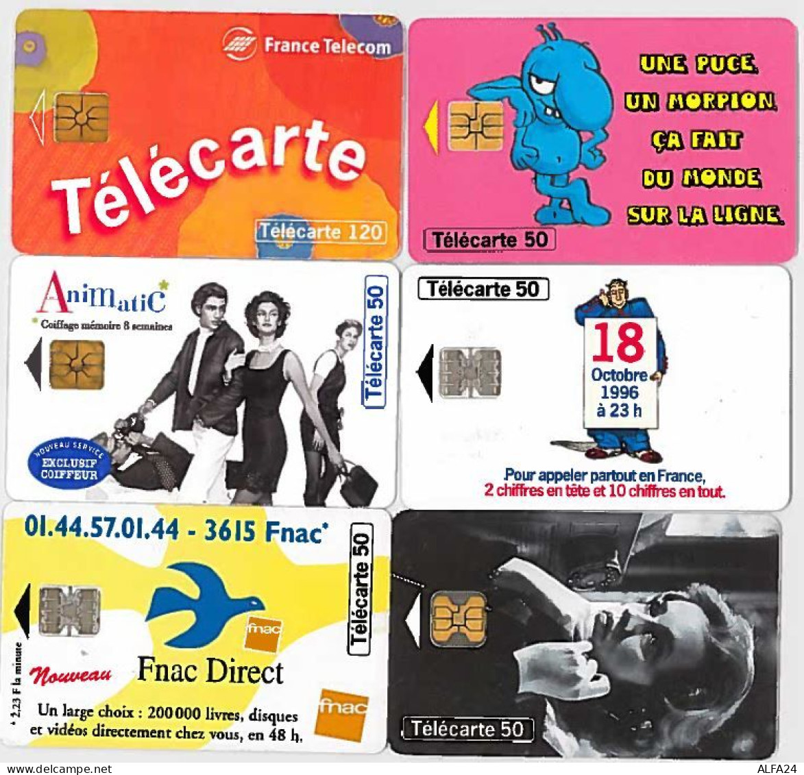 LOTTO 6 TELECARTE FRANCESI ANNO 1996 (96 6 - 1996