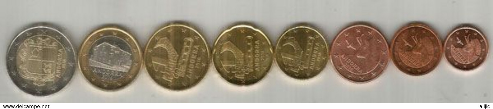 Juego Completo De 8 Monedas De EURO (€) Del Principado De Andorra (estado Nuevo) - Andorre