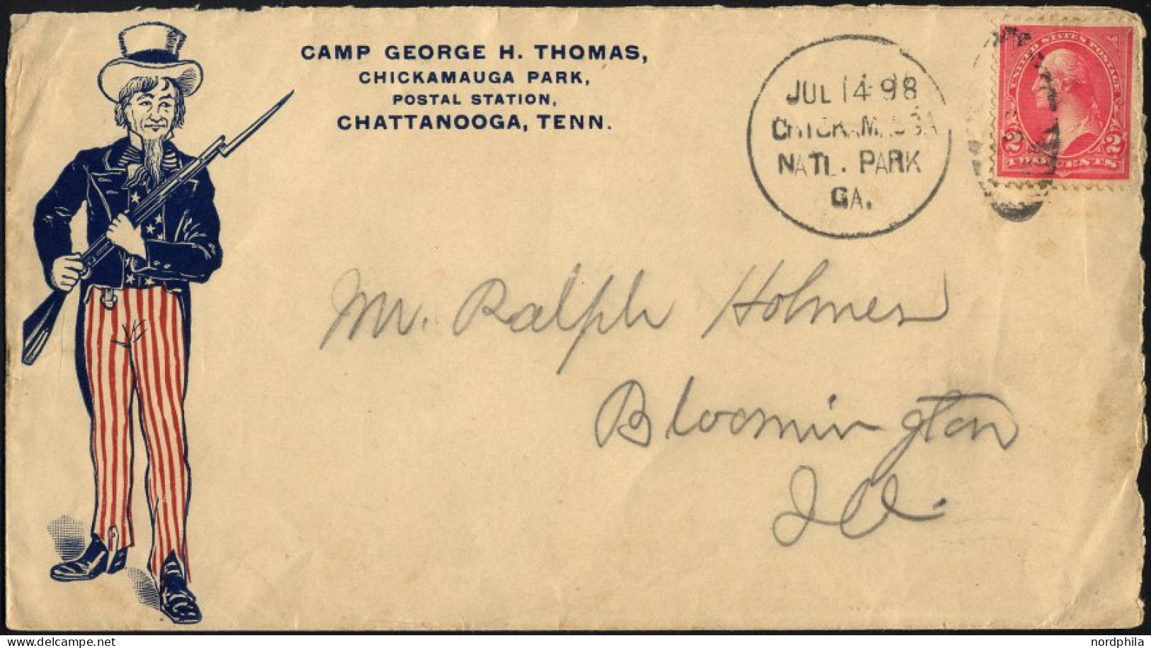 FELDPOST 1898, Patriotischer Brief Aus Dem Camp Georg H. Thomas In Chicamauga National Park, Feinst (zweiseitig Geöffnet - Lettres & Documents