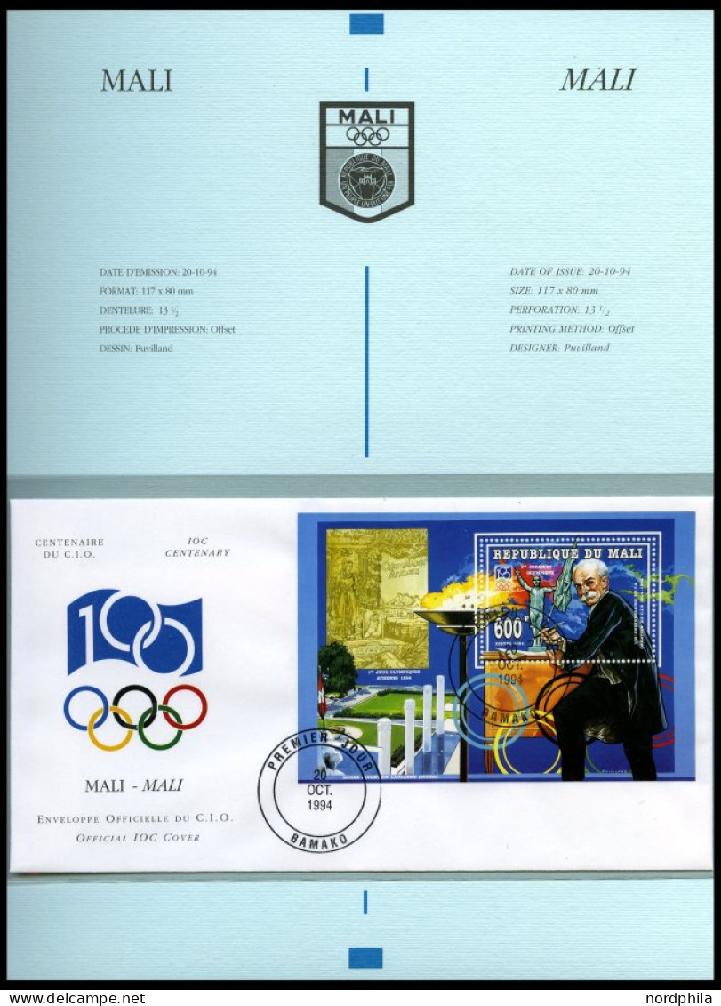 SPORT ,Brief , Präsentation der Philatelie Kollektion zum 100 jährigen Bestehen des IOC in 3 Bolaffi Spezialalben (dreis