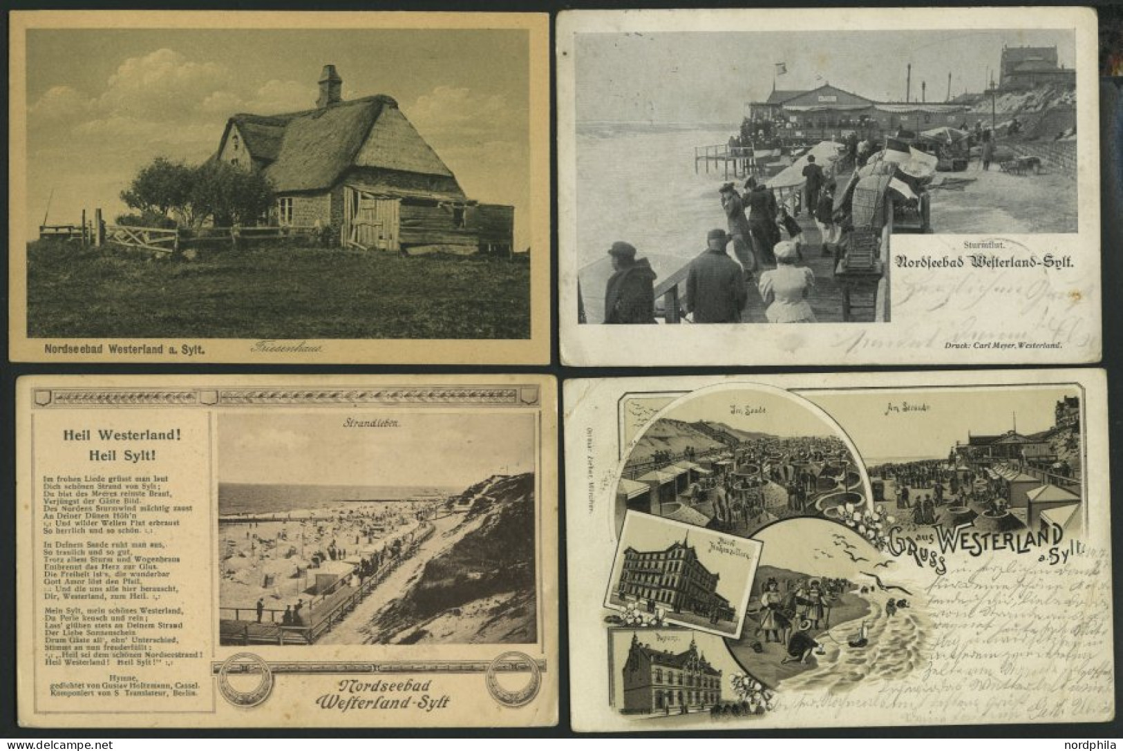 ALTE POSTKARTEN - DEUTSCH SYLT - Westerland, Sammlung Von 100 Verschiedenen Ansichtskarten Im Briefalbum, Dabei Gruß Aus - Sylt