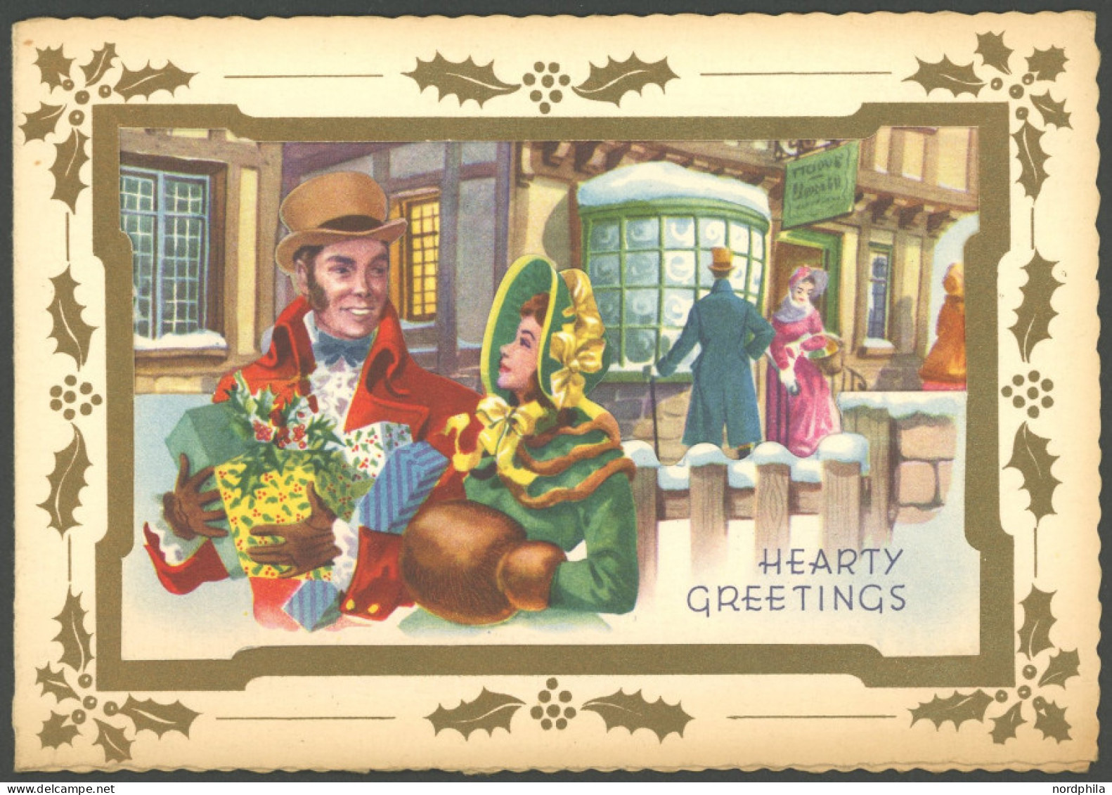 ALTE POSTKARTEN - VARIA Hearty Greetings, Dekorative, Farbige Grußkarte Zum Aufklappen - Sonstige & Ohne Zuordnung