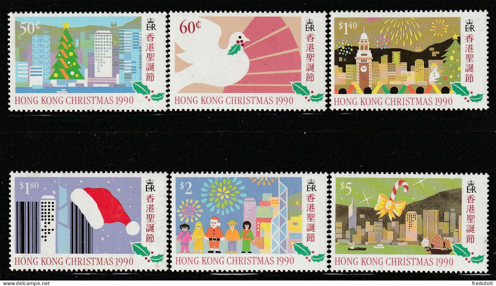 HONG KONG - N°624/9 ** (1990) Noël - Unused Stamps