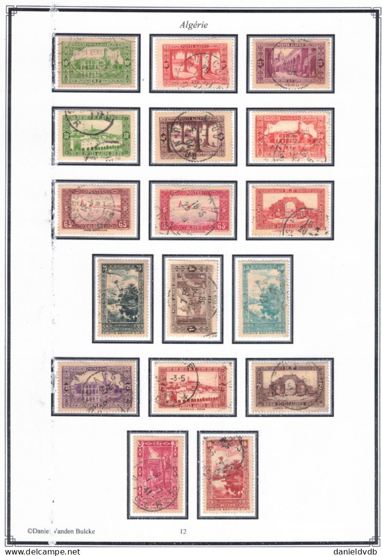 Algérie Collection oblitérée montée sur feuilles d'album: Poste complet > 1939 (158A), à 80% > 1958 + Air, taxe, préos