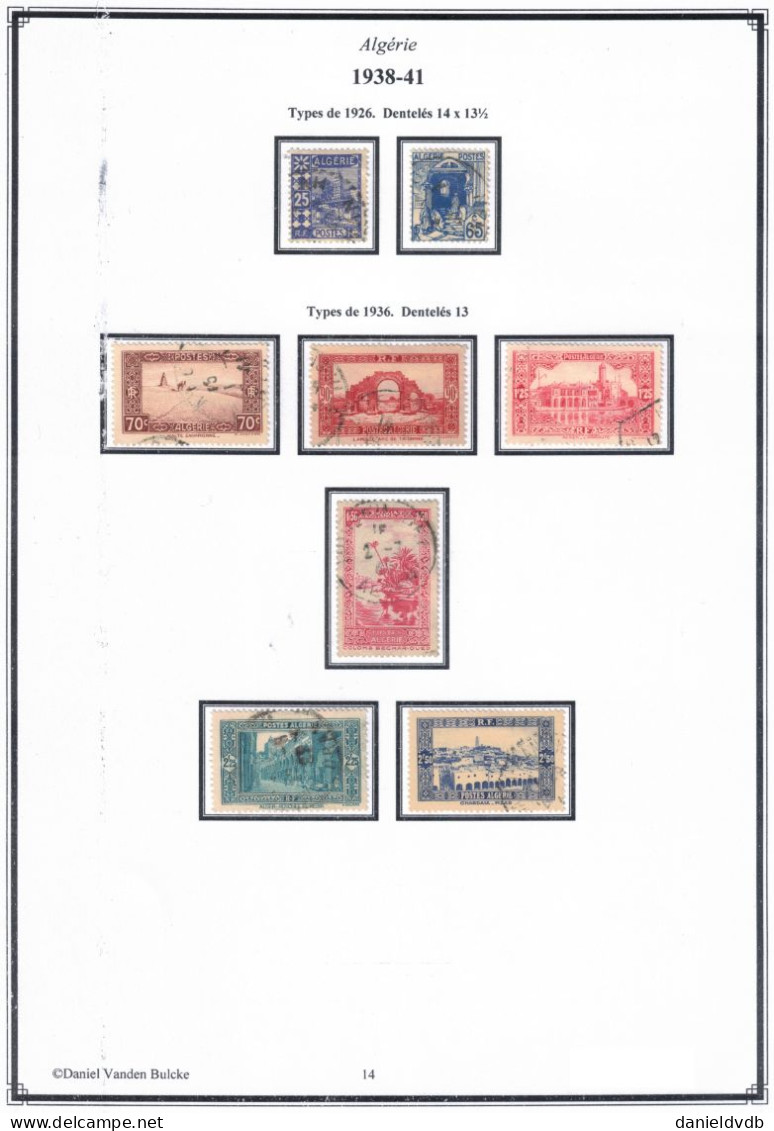 Algérie Collection oblitérée montée sur feuilles d'album: Poste complet > 1939 (158A), à 80% > 1958 + Air, taxe, préos