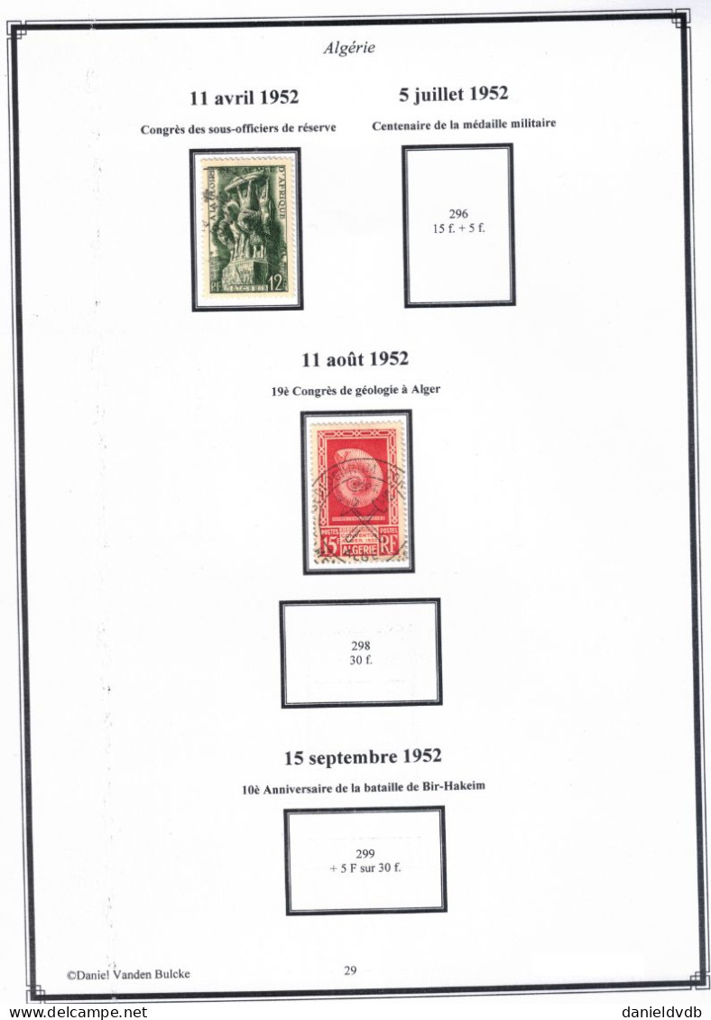 Algérie Collection oblitérée montée sur feuilles d'album: Poste complet > 1939 (158A), à 80% > 1958 + Air, taxe, préos