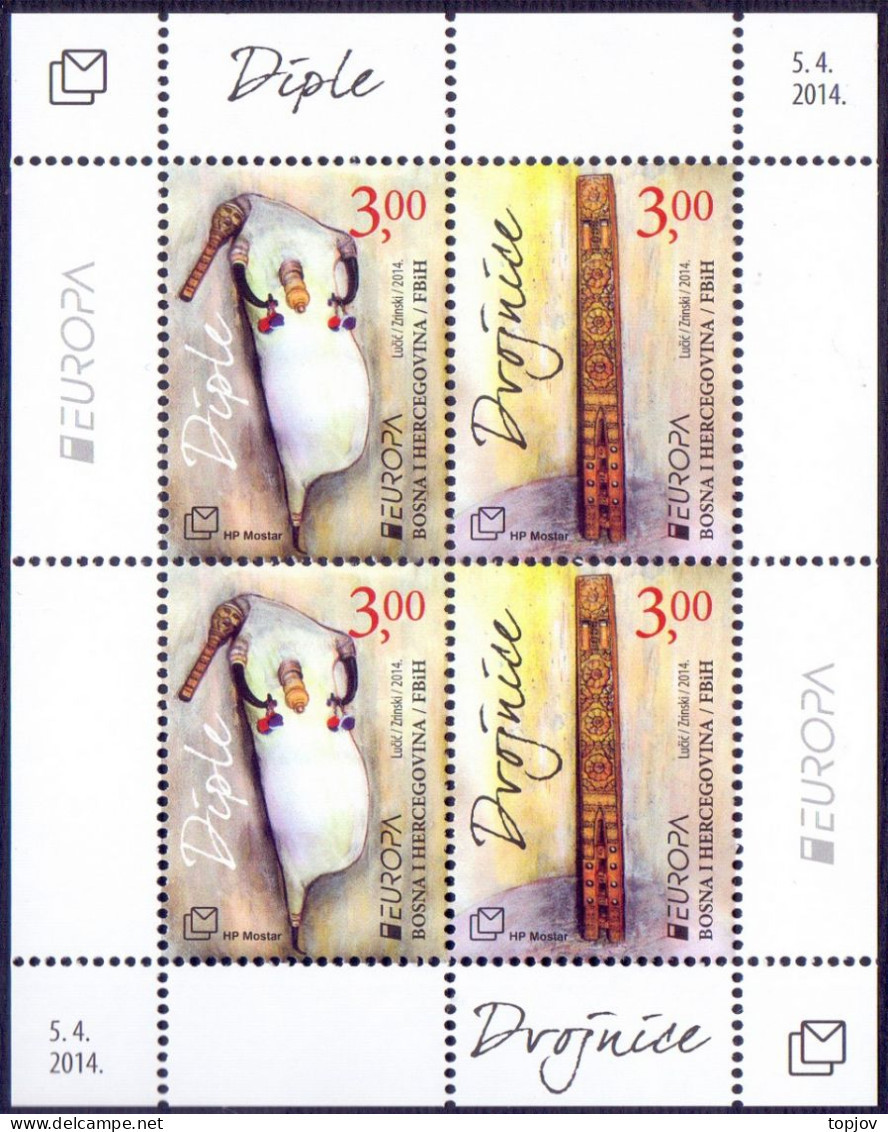 BOSNIA & H.  MOSTAR - EUROPA CEPT - MUSICS INSTRUMENTS  MS - **MNH - 2014 - 2014