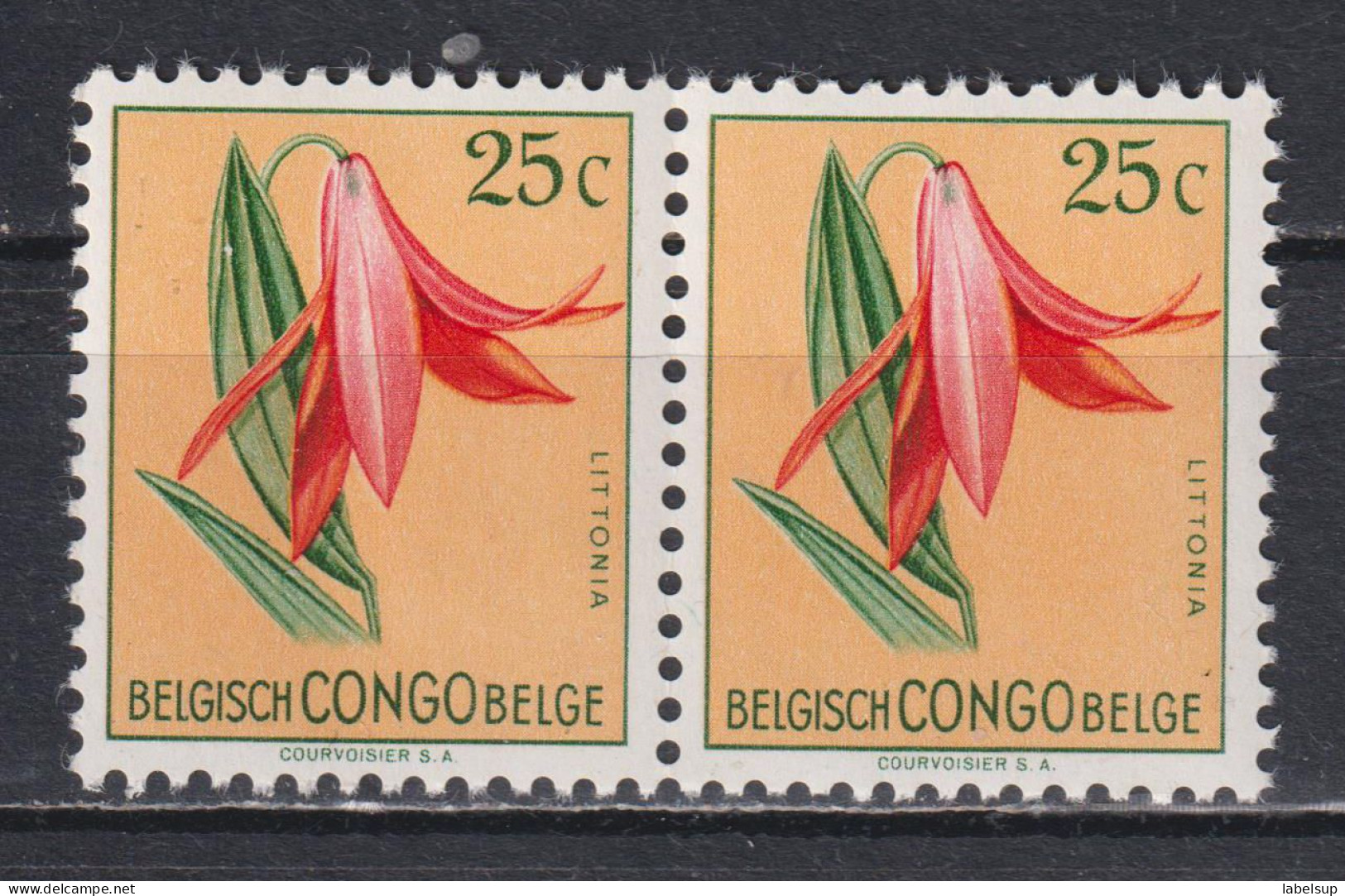 Paire De Timbres Neufs** Du Congo Belge De 1952 Fleurs MNH N° 305 - Unused Stamps