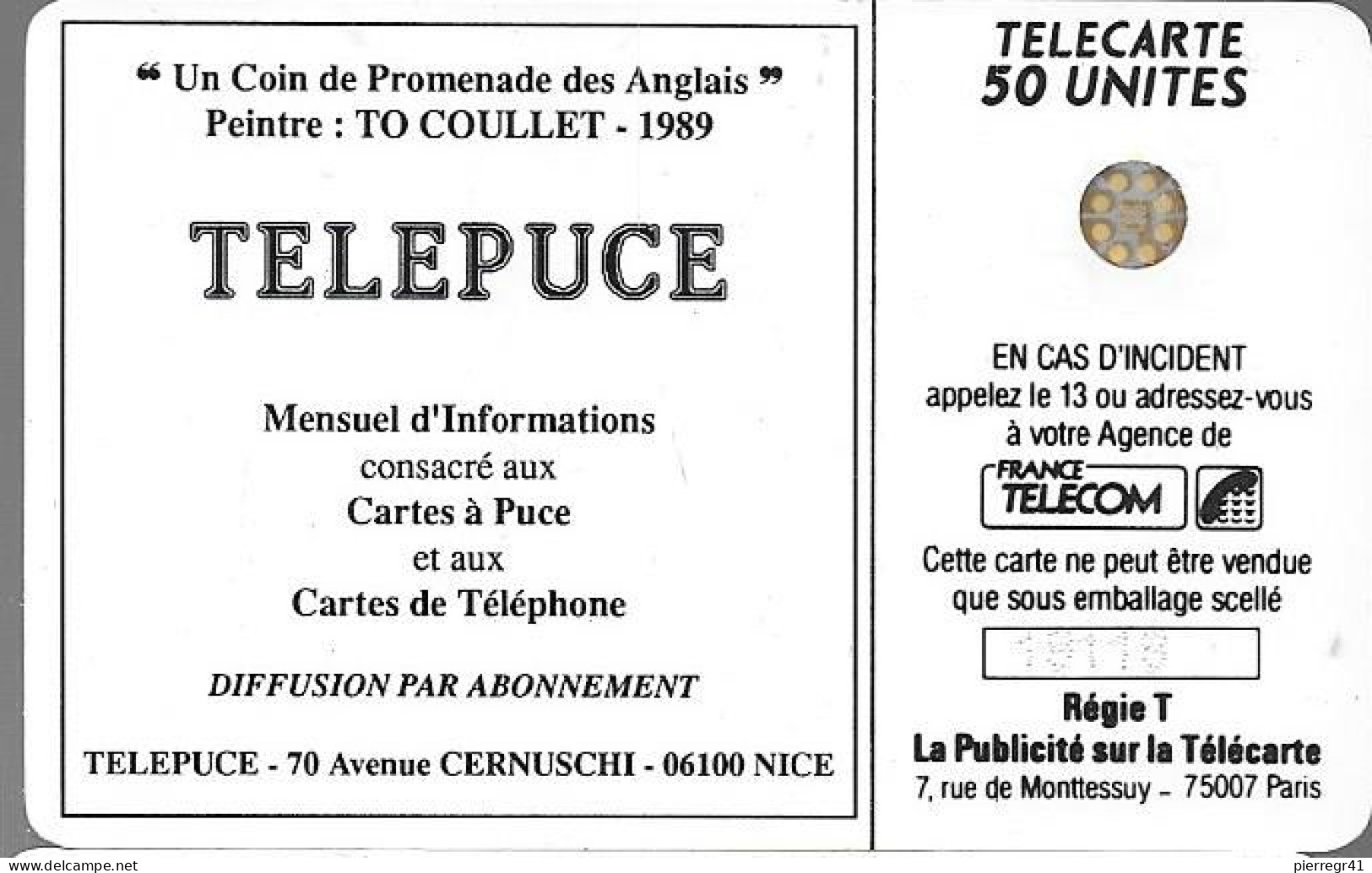 CARTE-PRIVEE-1990-D340-SC5Ob-NICE Hotel Negresco-N°imp 18118-1000ex-Neuve-TBE/LUXE-RARE - Ad Uso Privato