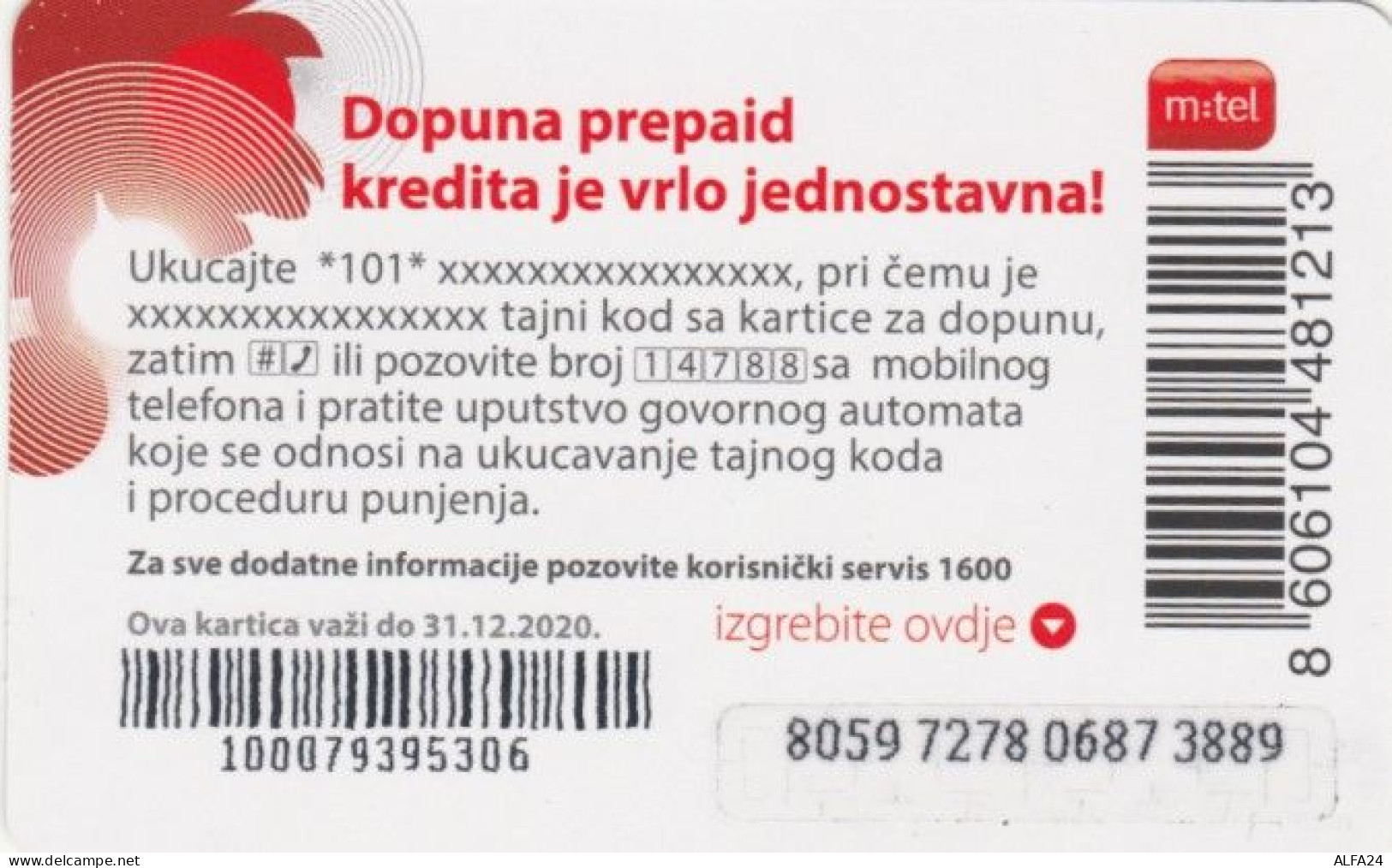 PREPAID PHONE CARD BOSNIA HERZEGOVINA (PK1936 - Bosnia