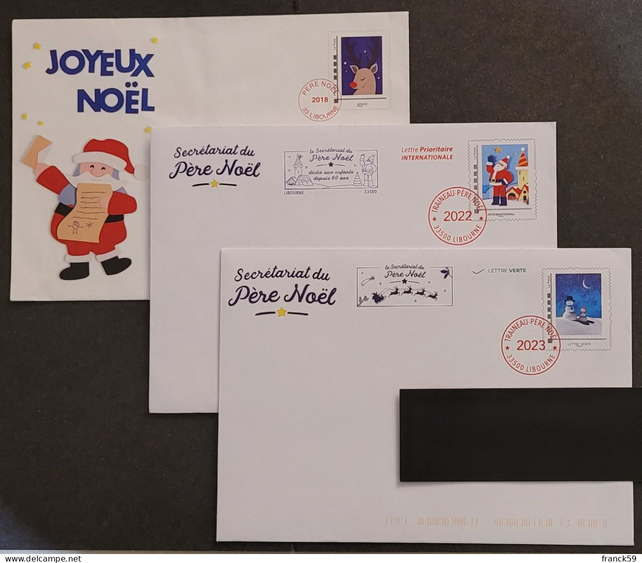 PAP "PERE NOEL 2018 + 2022 + 2023" ENVELOPPES NON OUVERTES - MONTIMBRAMOI - Prêts-à-poster:private Overprinting