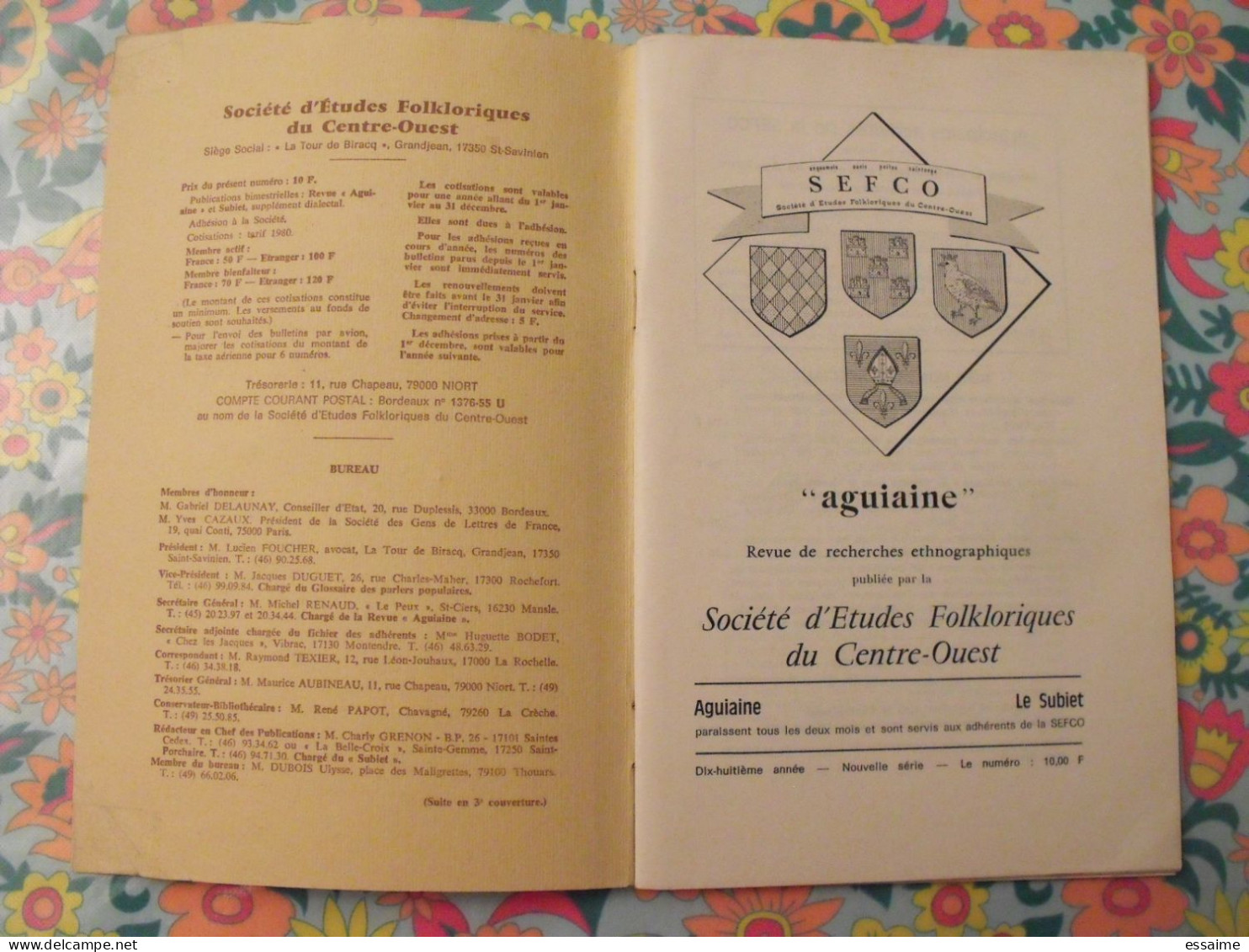 Société D'études Folkloriques Du Centre-ouest; Tome XIV, 6° Lvraison, N° 101. 1980. Aguiaine Subiet - Aquitaine