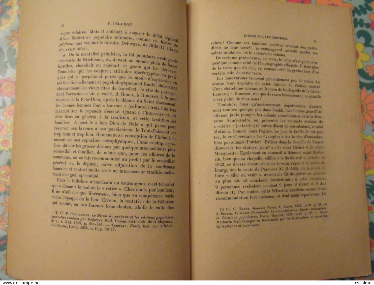 Etudes Sur Les Coëvrons. La Vie, Les Croyances Les Opinions Et Les Moeurs. Delaunay. Goupil, Laval, 1956 - Pays De Loire