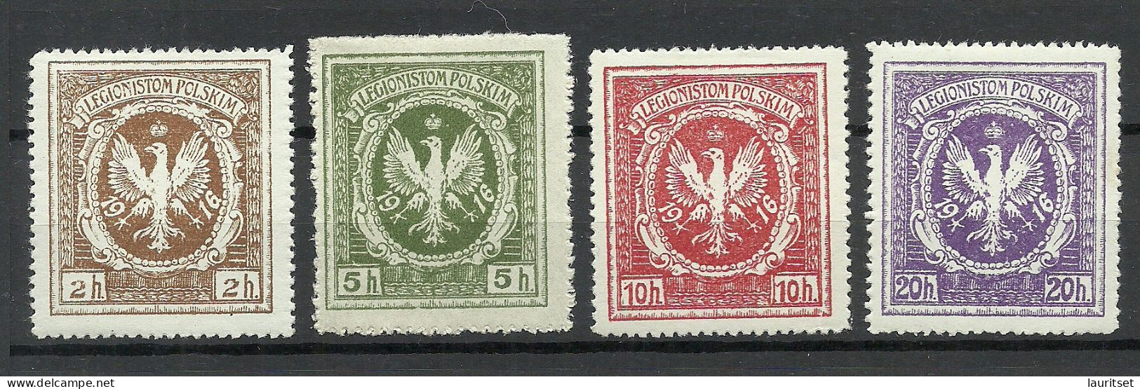 POLEN Poland 1916 Legionistam Polskim Für Polnische Legionäre Legion, 4 Stamps * - Nuovi
