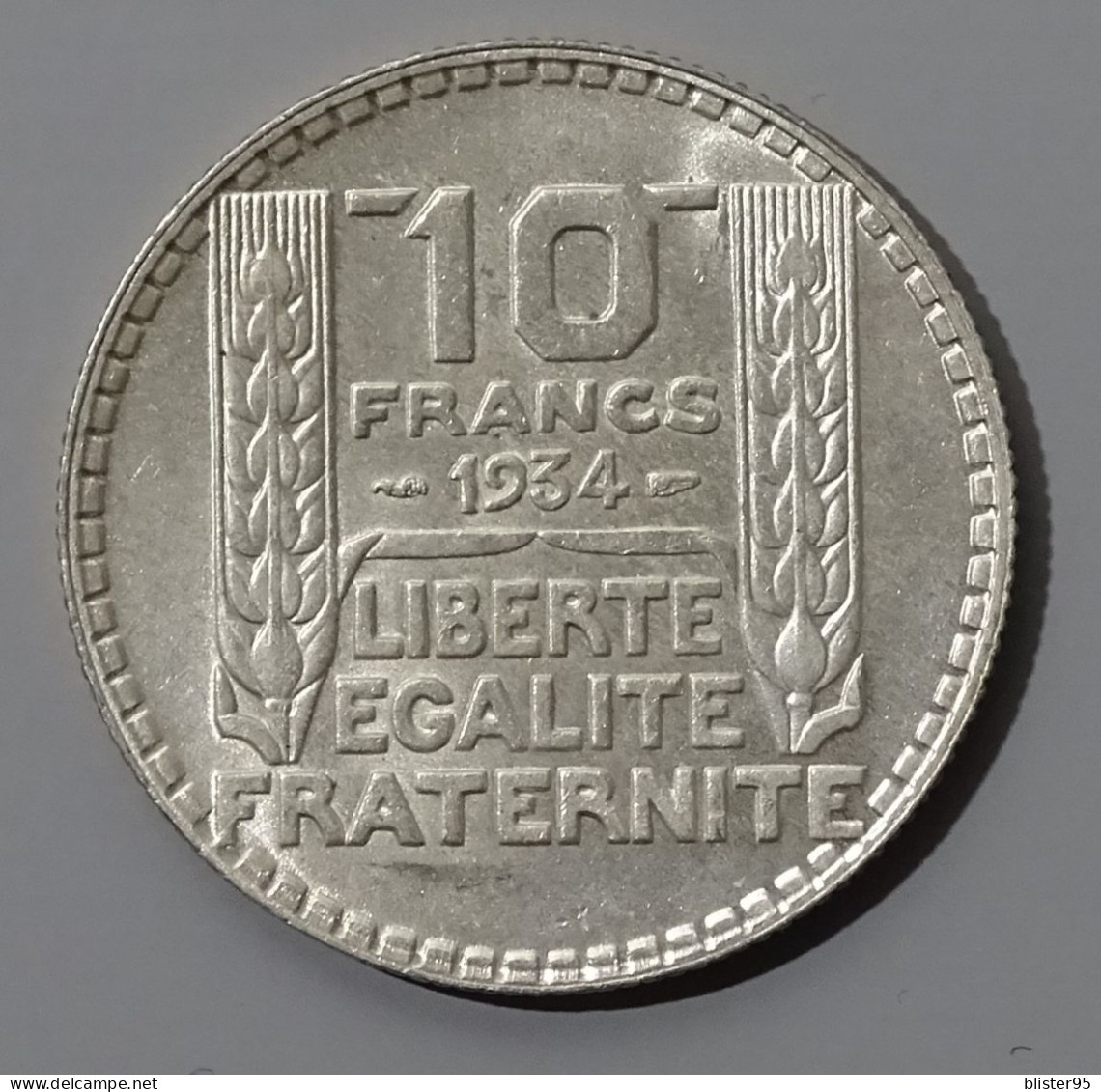 Superbe 10 Francs Turin Argent 1934 En Sup+ - 10 Francs