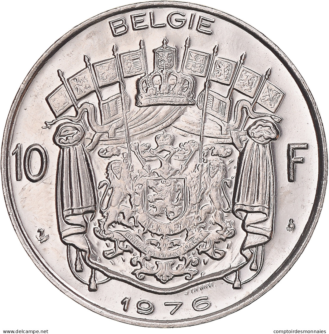 Monnaie, Belgique, 10 Francs, 10 Frank, 1976, Bruxelles, SUP+, Nickel, KM:156.1 - 10 Frank
