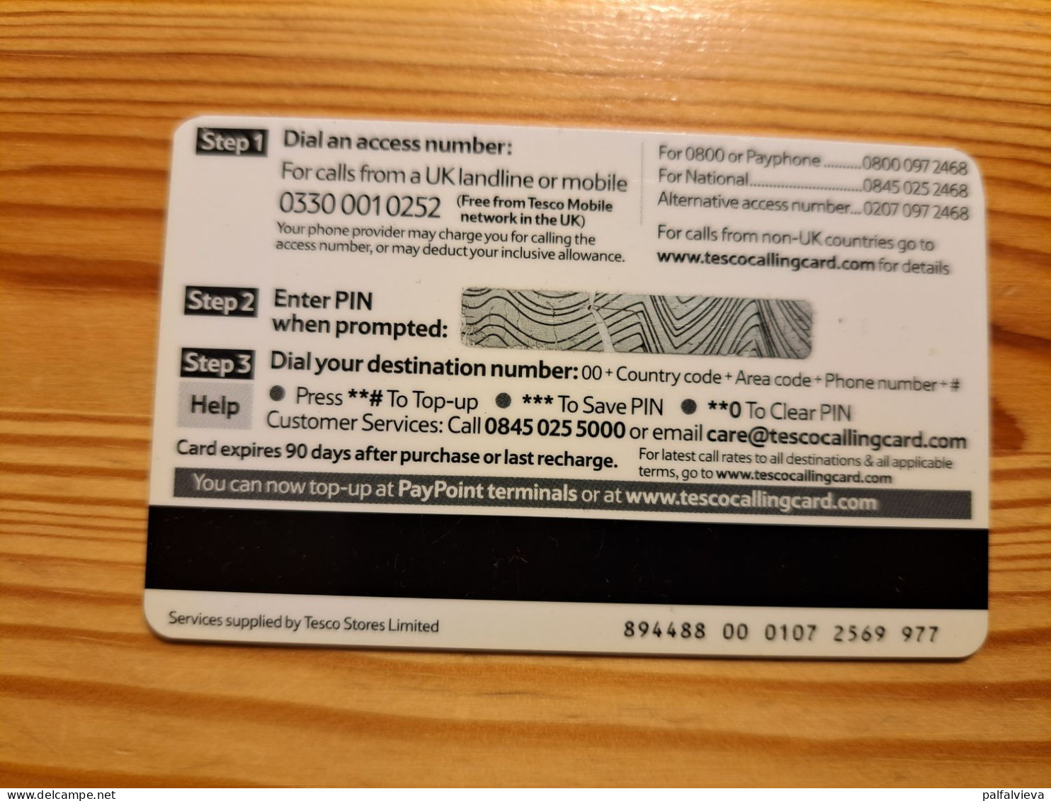 Prepaid Phonecard United Kingdom, Tesco International Calling Card - Bedrijven Uitgaven