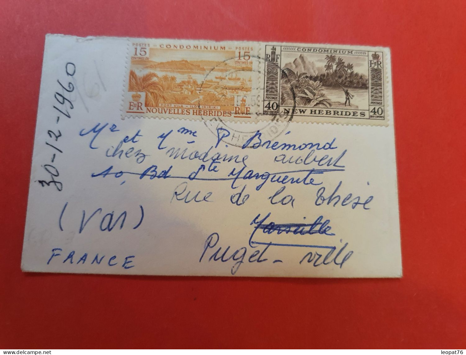 Nouvelle Hébrides - Petite Enveloppe Pour La France En 1959 - D 269 - Lettres & Documents