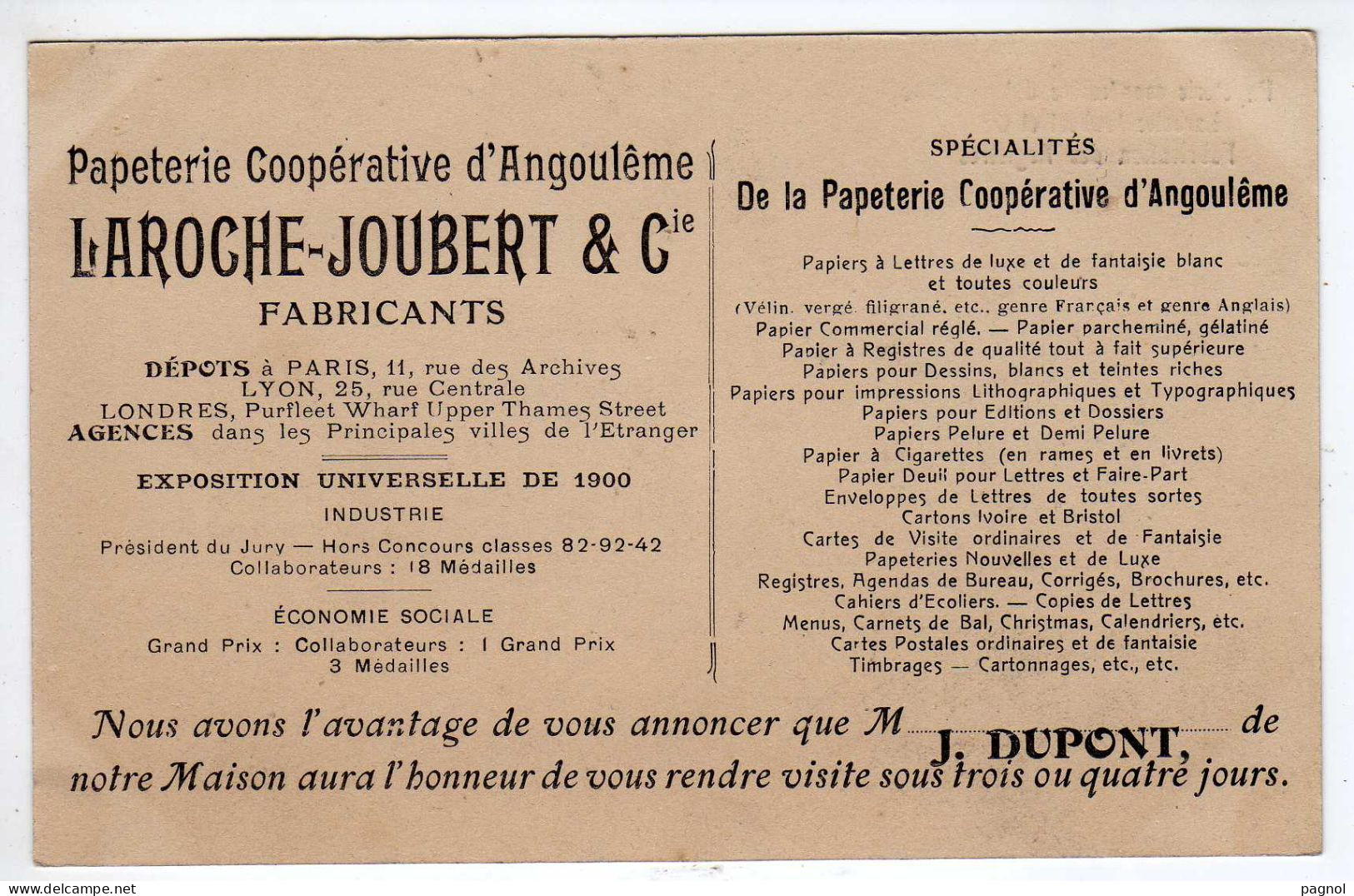 16: Angoulême : Papeterie : Laroche - Joubert : Fabrication Des Registres - Angouleme