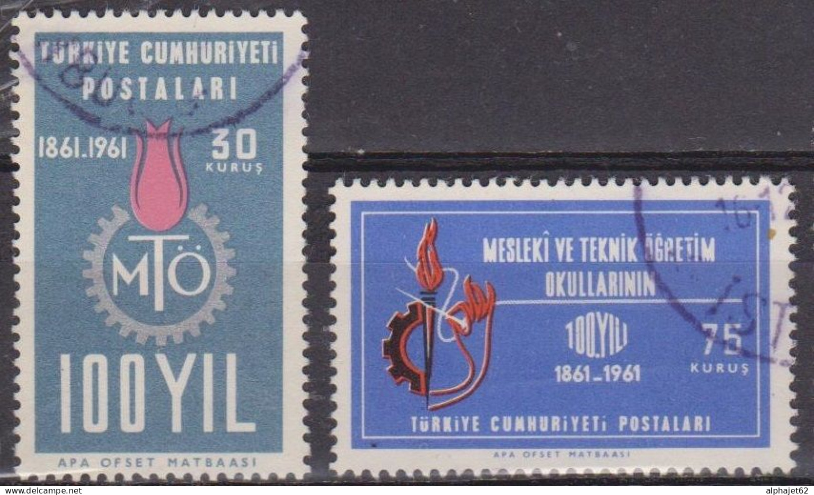 Enseignement - TURQUIE - Ecole Professionnelle Et Technique - N° 1607-1608 - 1961 - Gebraucht