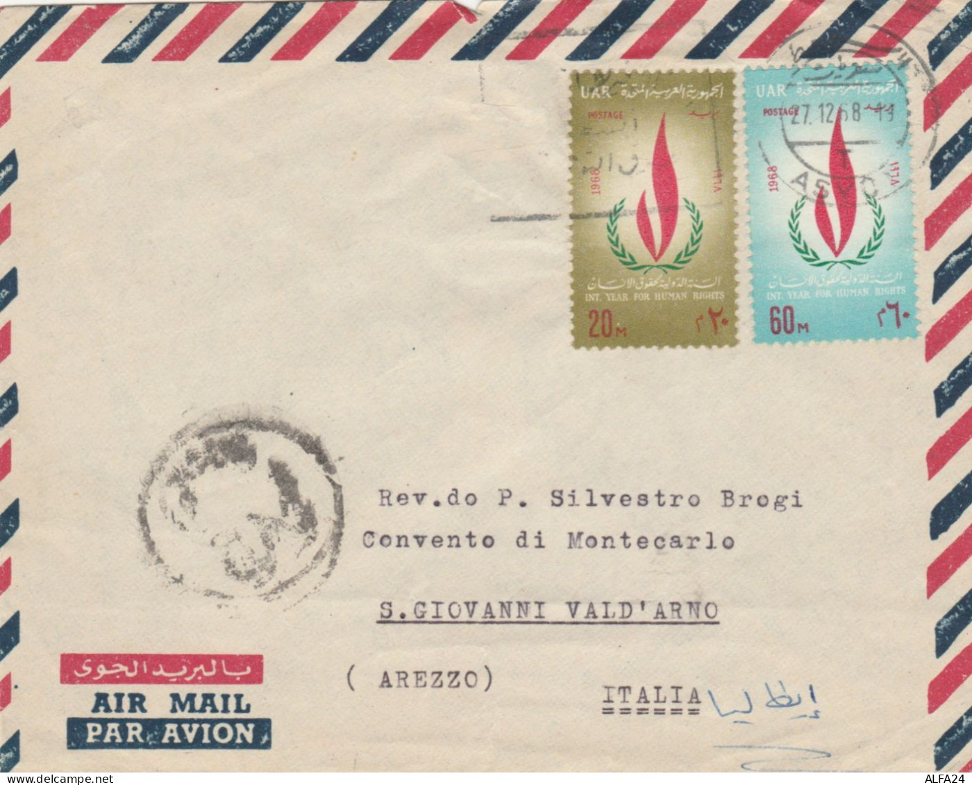 LETTERA 1969 EGITTO DIRETTA AREZZO (RY1831 - Briefe U. Dokumente