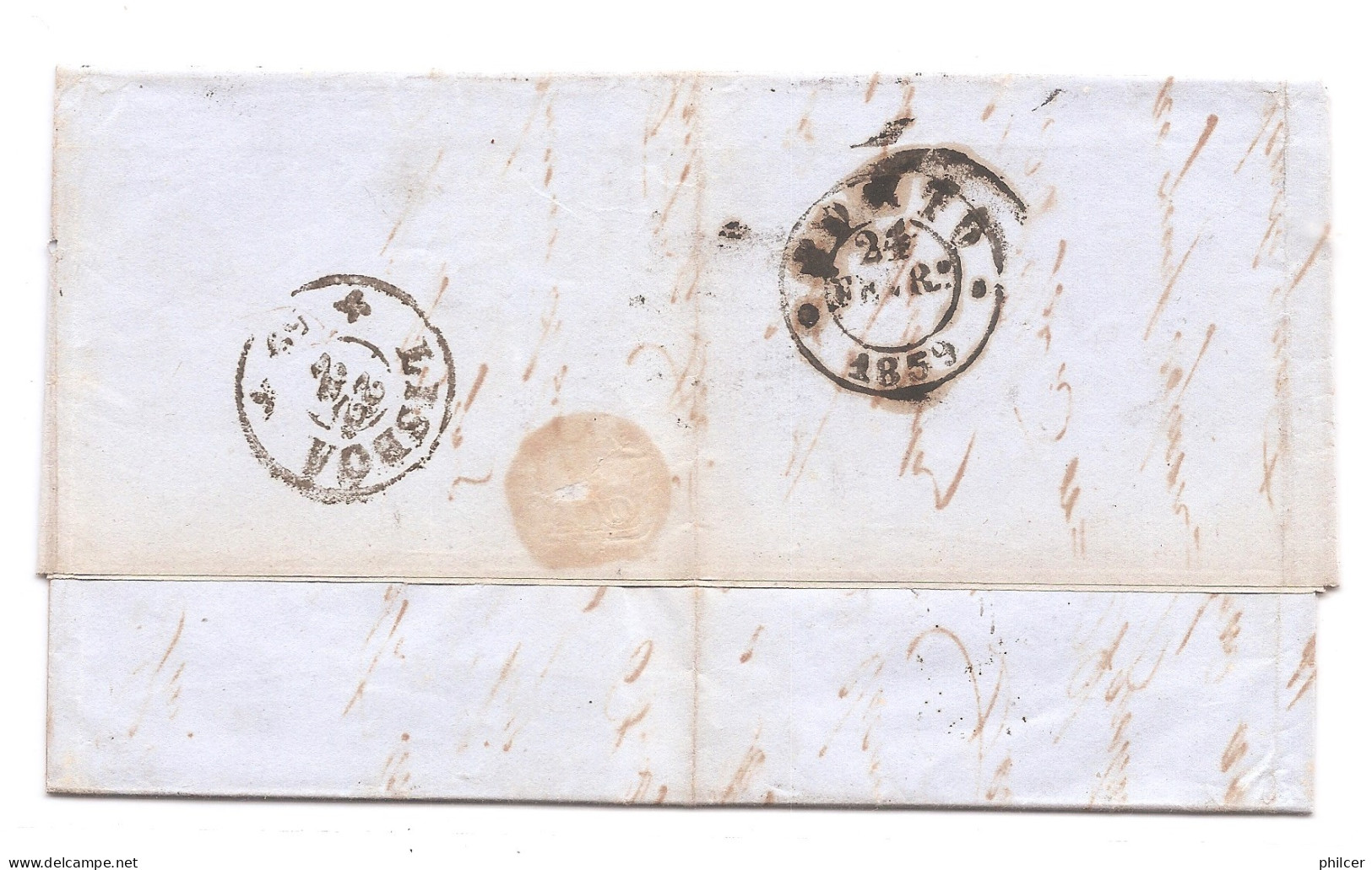 Portugal, 1859, # 13, Lisboa-Porto - Lettres & Documents