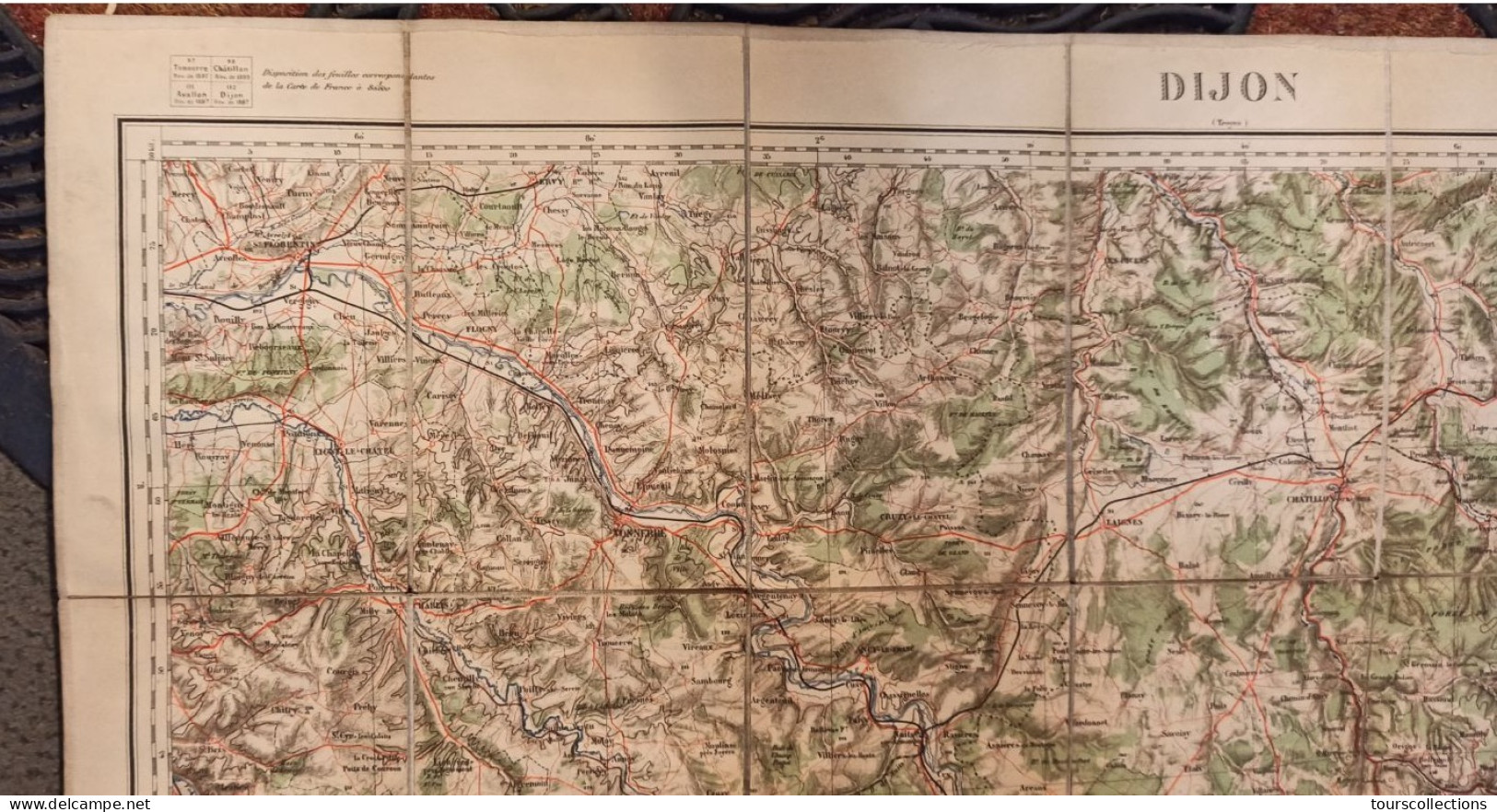 CARTE TOPOGRAPHIQUE 1/200 000 ° Du Début 20° Siècle REGION DIJON - FLORENTIN - VEZELAY - CHATILLON - AVALLON - MONTBARD - Topographische Karten