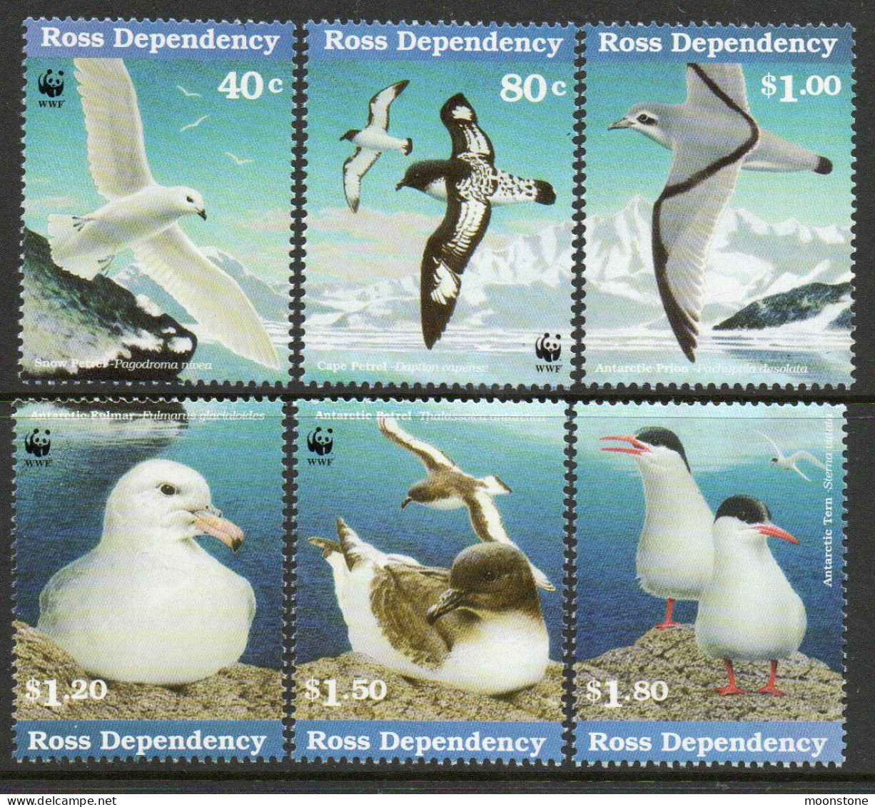 New Zealand Ross Dependency 1997 Antarctic Seabirds Set Of 6, MNH, SG 48/53 - Nuevos