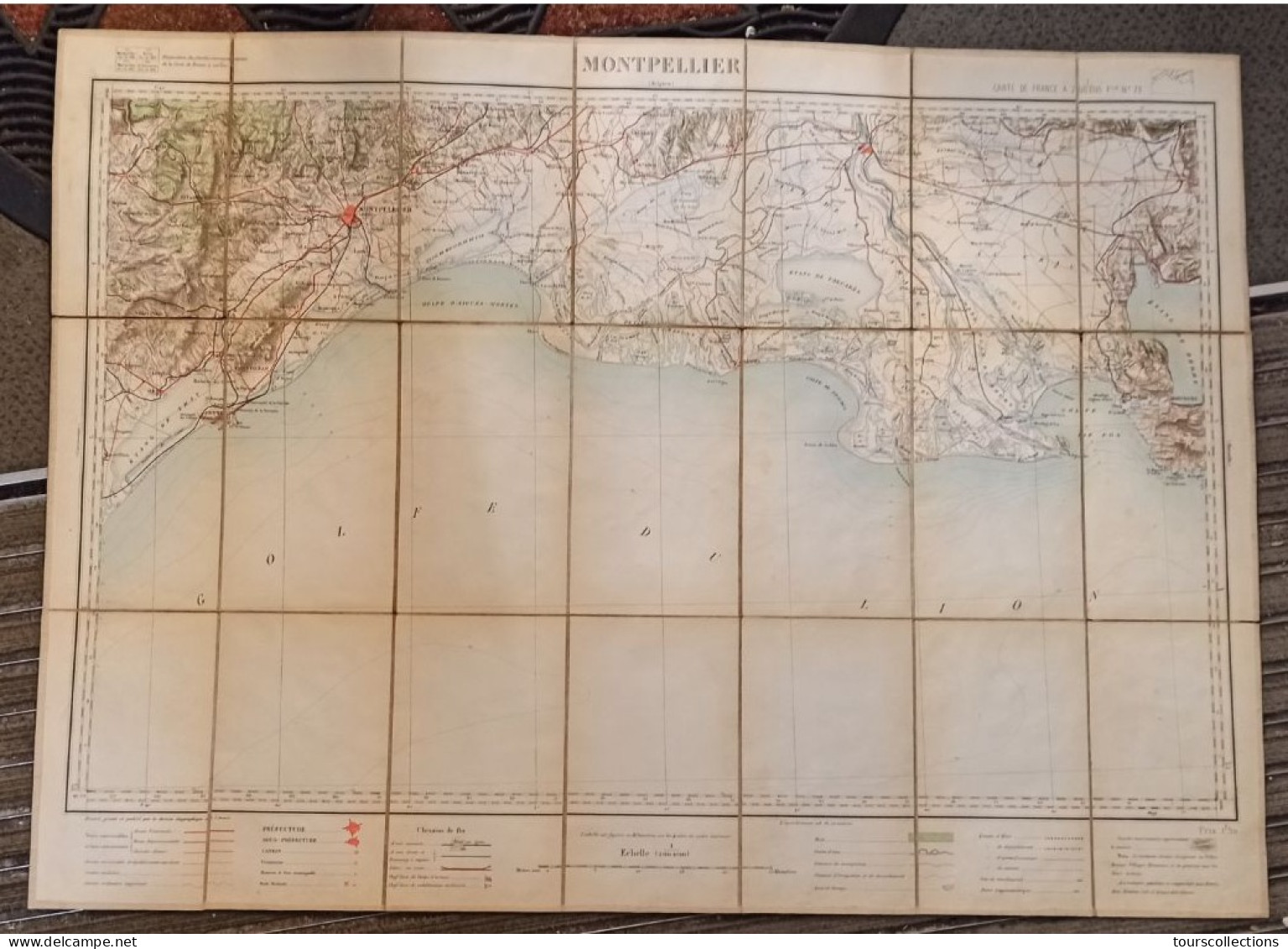 CARTE TOPOGRAPHIQUE 1/200 000 ° Du Début 20° Siècle REGION MONTPELLIER - SETE - FRONTIGNAN - ARLES - ISTRES - MARTIGUES - Topographische Karten