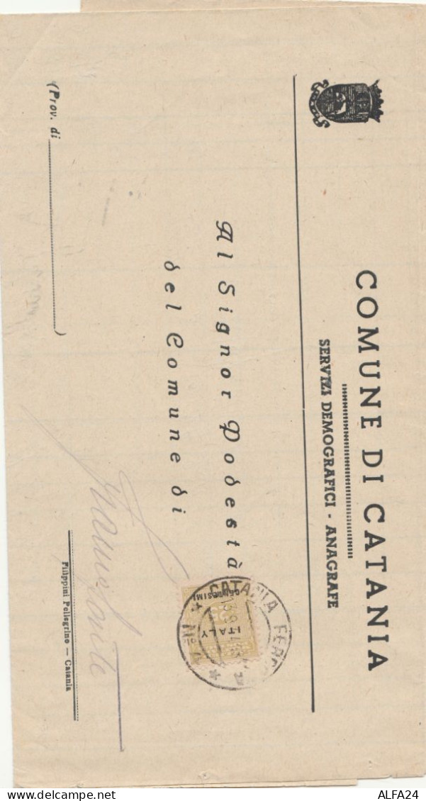 LETTERA 1944 C.25 ALLIED MILITARY POSTAGE TIMBRO CATANIA (RY4055 - Britisch-am. Bes.: Sizilien