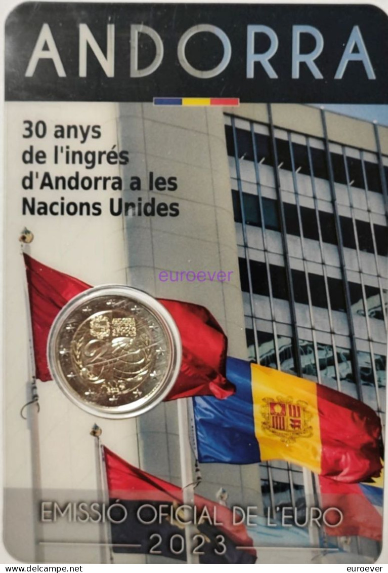 2 Euro Gedenkmünze 2023 Nr. 34 - Andorra - UNO UNC Aus BU Coincard - Andorre