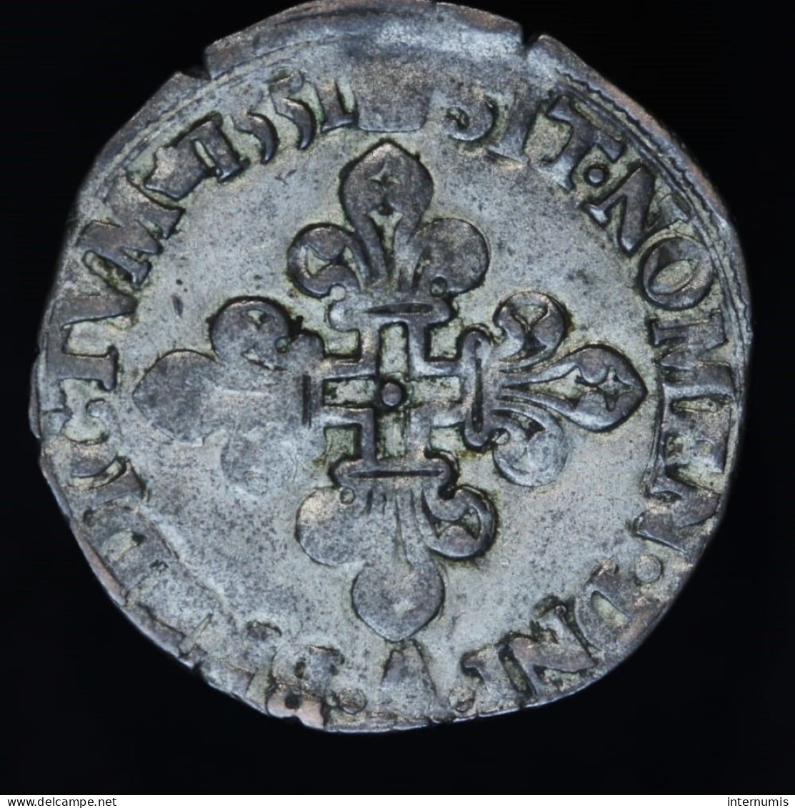 France, Henri II, Sol Parisis, 1551, A - Paris, Billon, TB+ (VF), Gad-R.362 - 1547-1559 Hendrik II