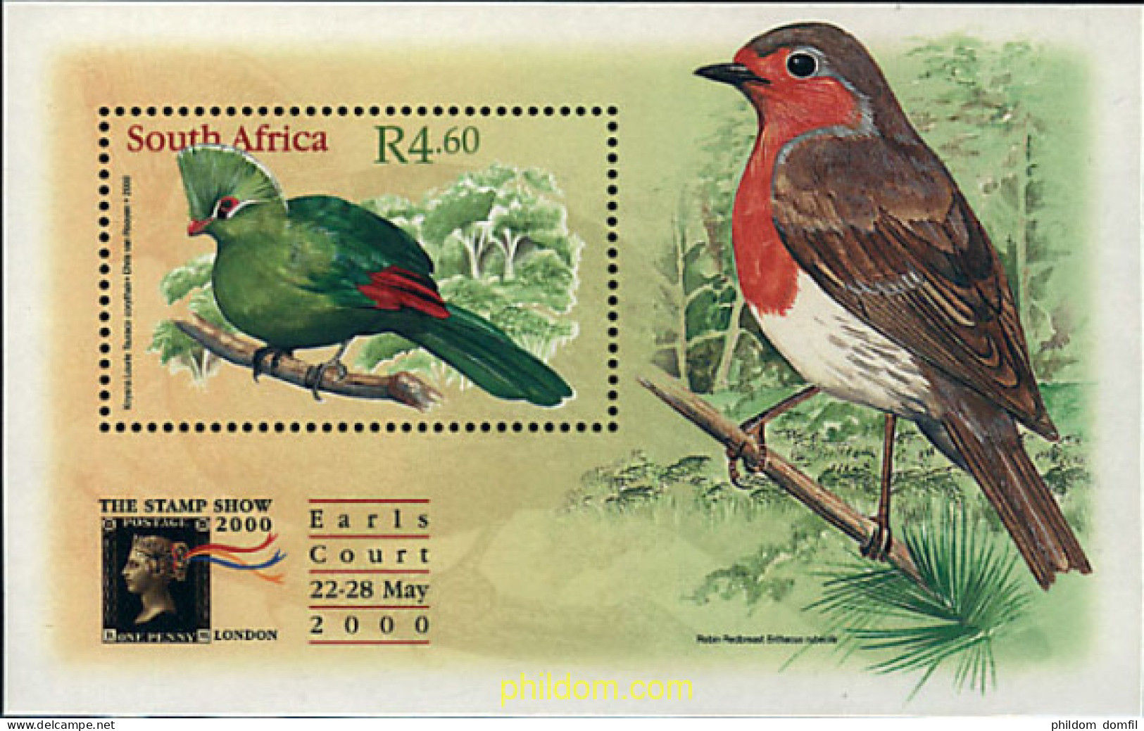 61509 MNH SUDAFRICA 2000 STAMP SHOW 2000. EXPOSICION FILATELICA INTERNACIONAL - Ongebruikt