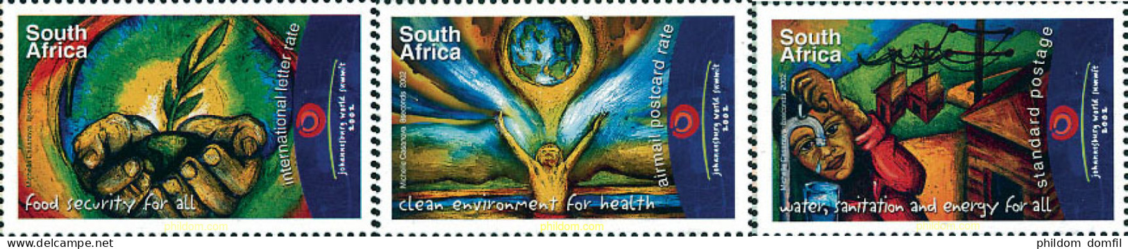 103509 MNH SUDAFRICA 2002 JOHANNESBURG 2002. CUMBRE MUNDIAL PARA EL DESARROLLO SOSTENIBLE - Unused Stamps