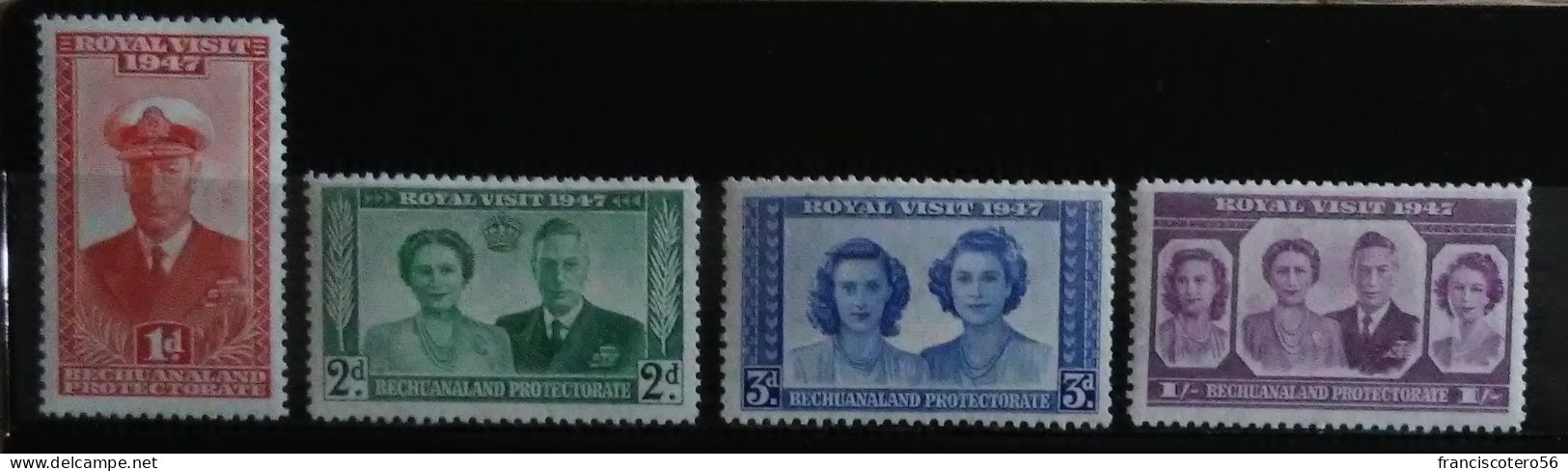 Bechuanaland Protectorado: Año.1947- Visita Real (Rey George VI Reina Elizabeth). SG. Números *132/135 - C.P.T.A. 4/Val. - 1885-1964 Bechuanaland Protettorato