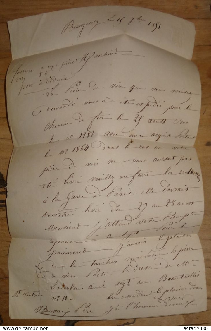 Lettre De BEAUGENCY Pour PARIS - 1851  ................ E4-60 - Unclassified