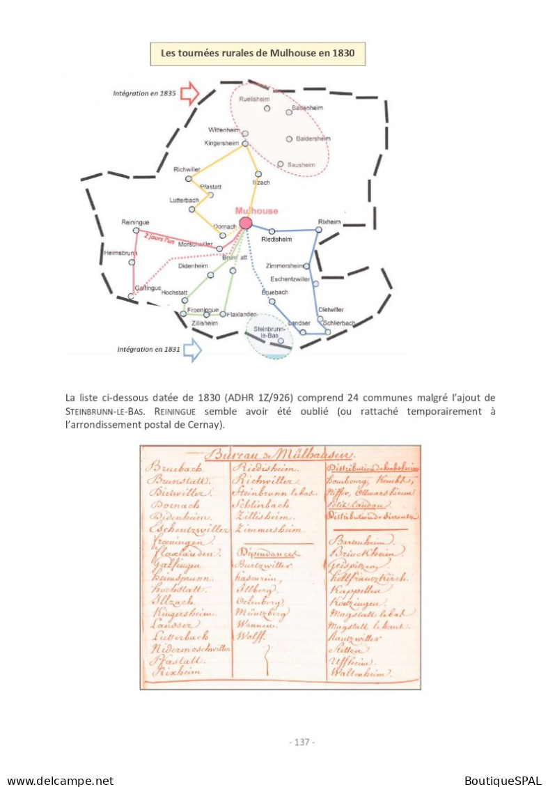 La Poste Rurale Dans Le Haut-Rhin, 1830-1870, édition SPAL 2023 Alsace Elsass - Filatelia E Historia De Correos