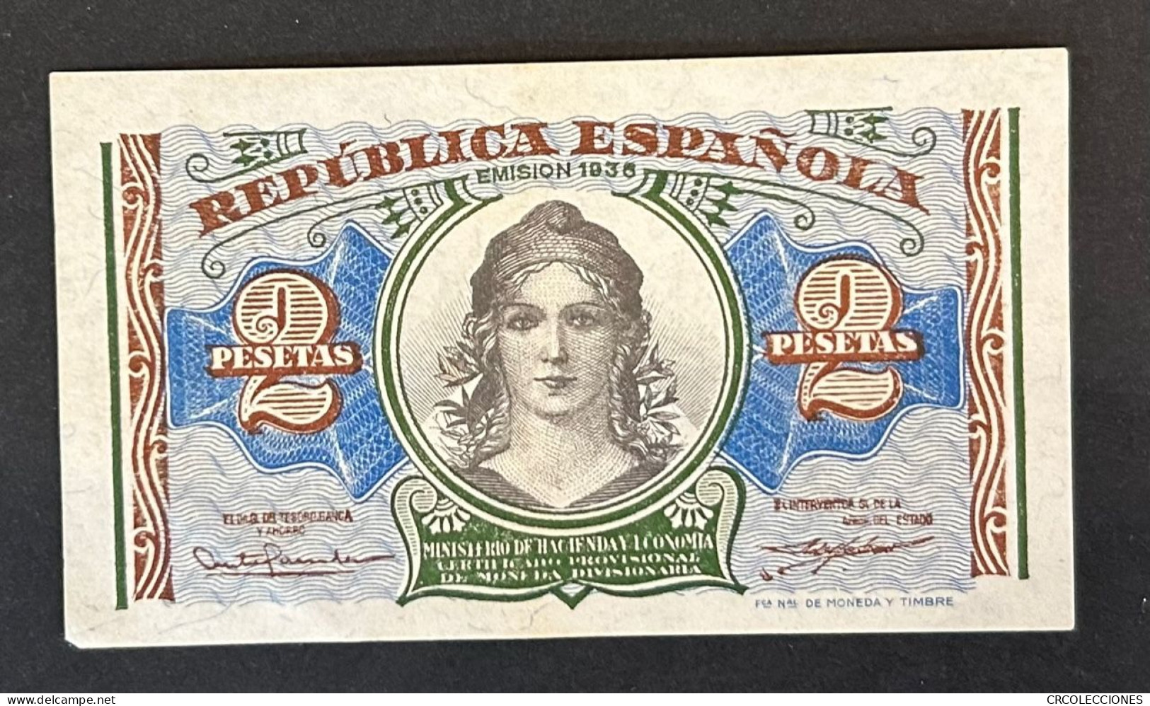 CRBS0908 LOTE DE 100 BILLETES ESPAÑA 2 PESETAS EMISION 1936 CON HOJITA DE LA FNMT - 1-2 Peseten