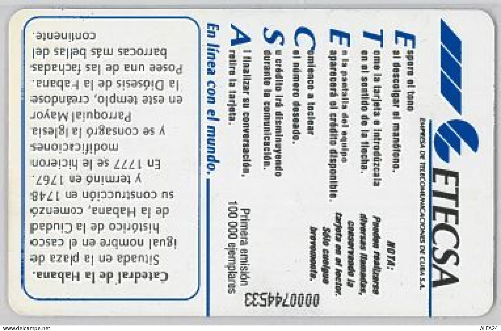 PHONE CARD-CUBA (E45.12.8 - Cuba