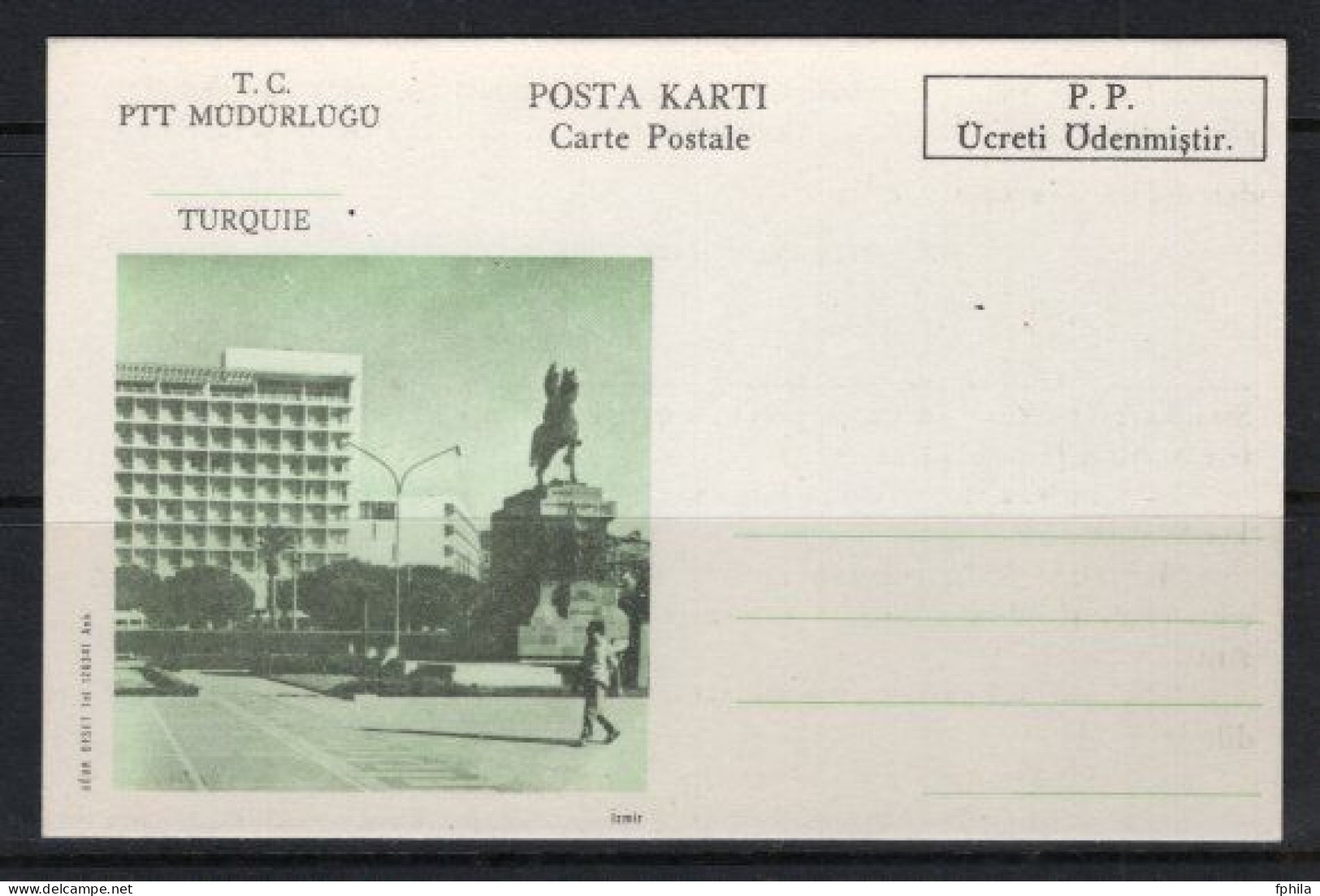 1971 TURKEY FORMULAR CARD IZMIR UNUSED - Enteros Postales